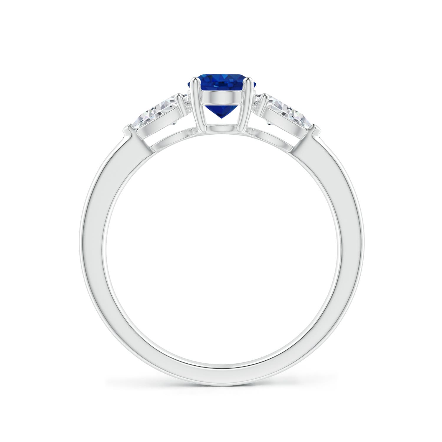 AAA - Blue Sapphire / 1.25 CT / 14 KT White Gold