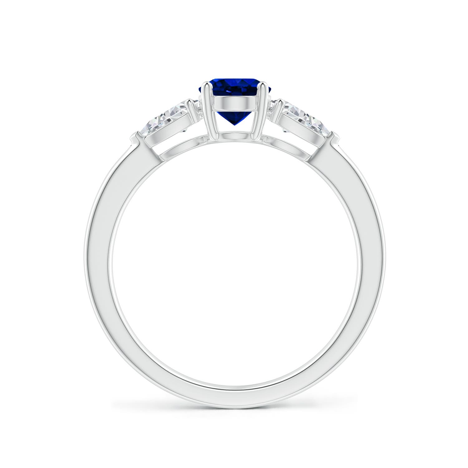 AAAA - Blue Sapphire / 1.25 CT / 14 KT White Gold