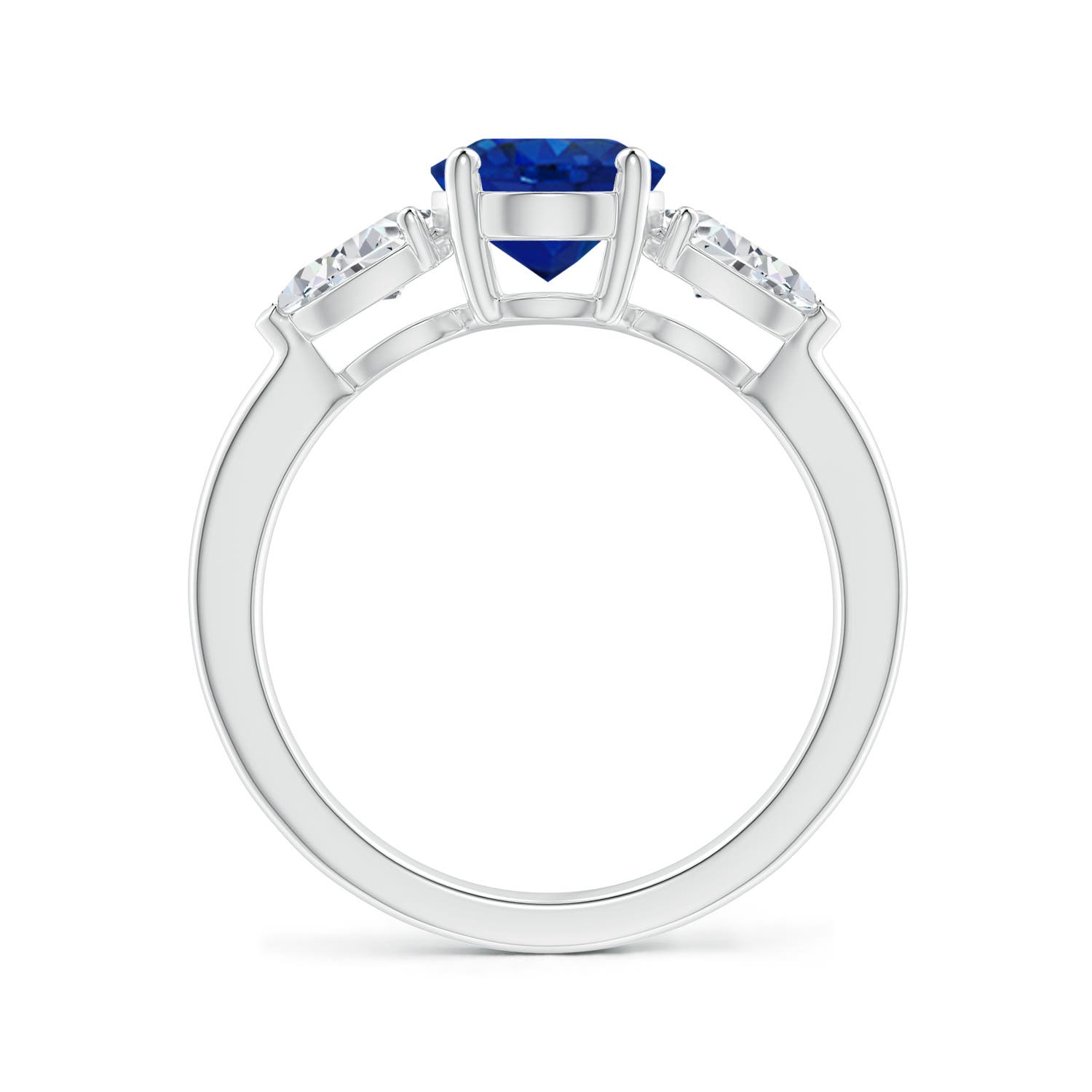 AAA - Blue Sapphire / 2.8 CT / 14 KT White Gold