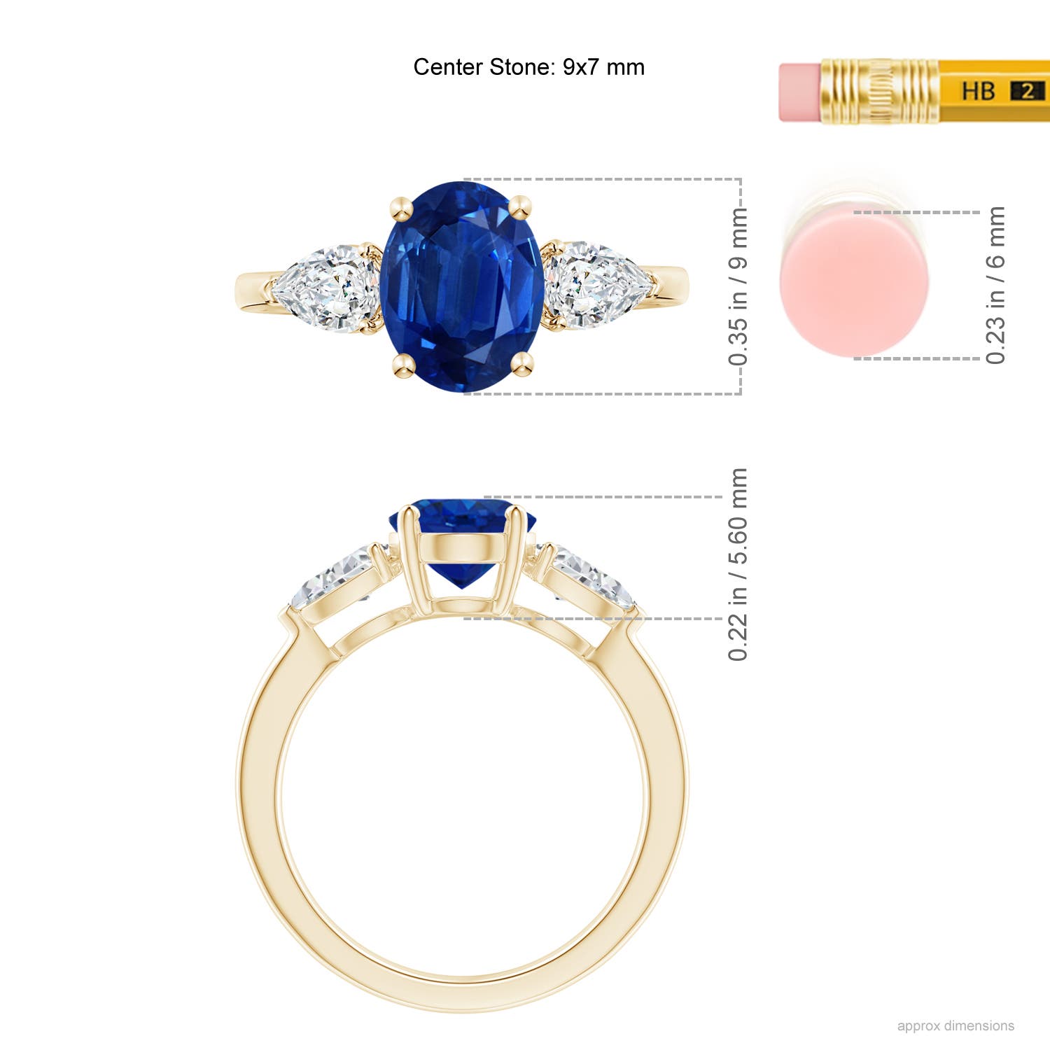 AAA - Blue Sapphire / 2.8 CT / 14 KT Yellow Gold