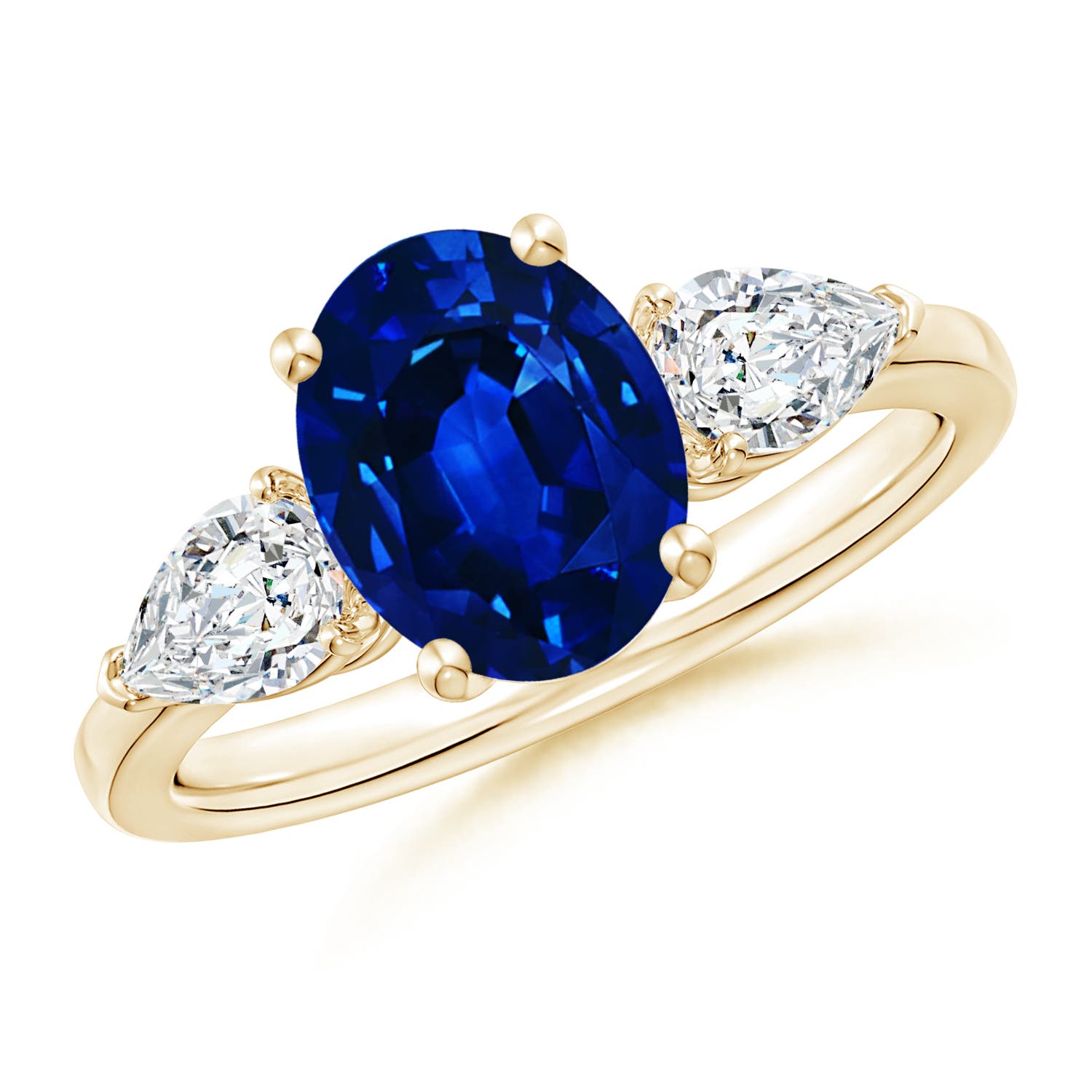 AAAA - Blue Sapphire / 2.8 CT / 14 KT Yellow Gold