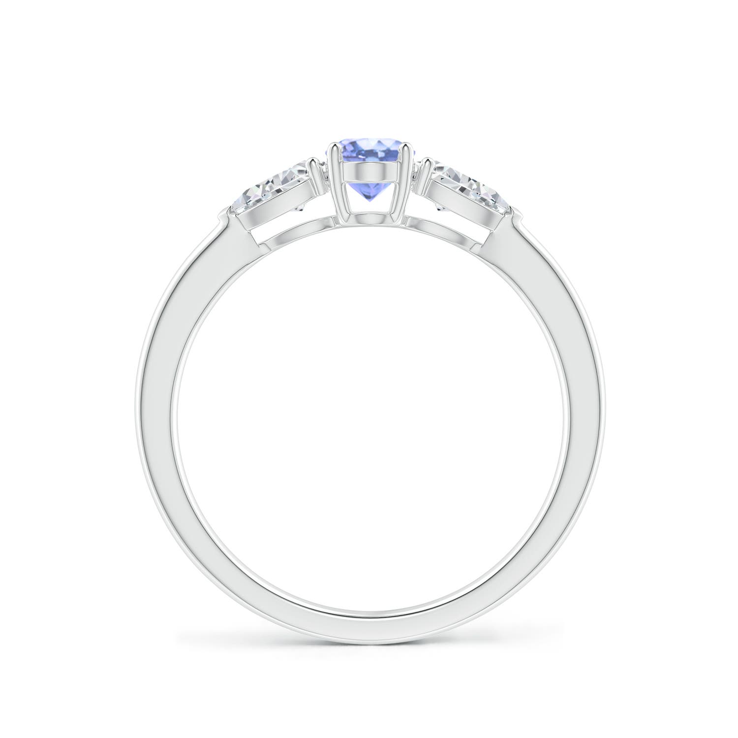 A - Tanzanite / 0.85 CT / 14 KT White Gold