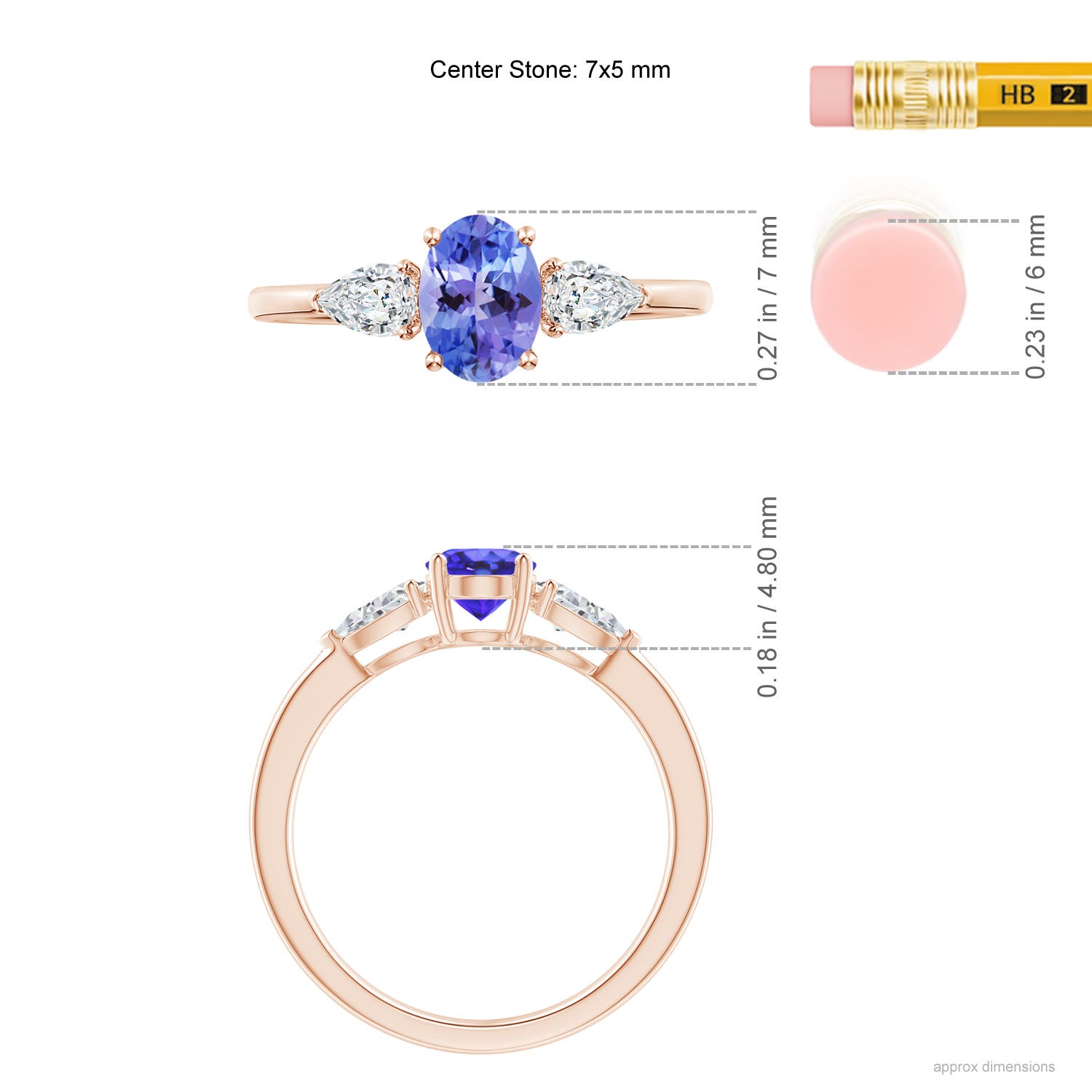 AA - Tanzanite / 1.2 CT / 14 KT Rose Gold