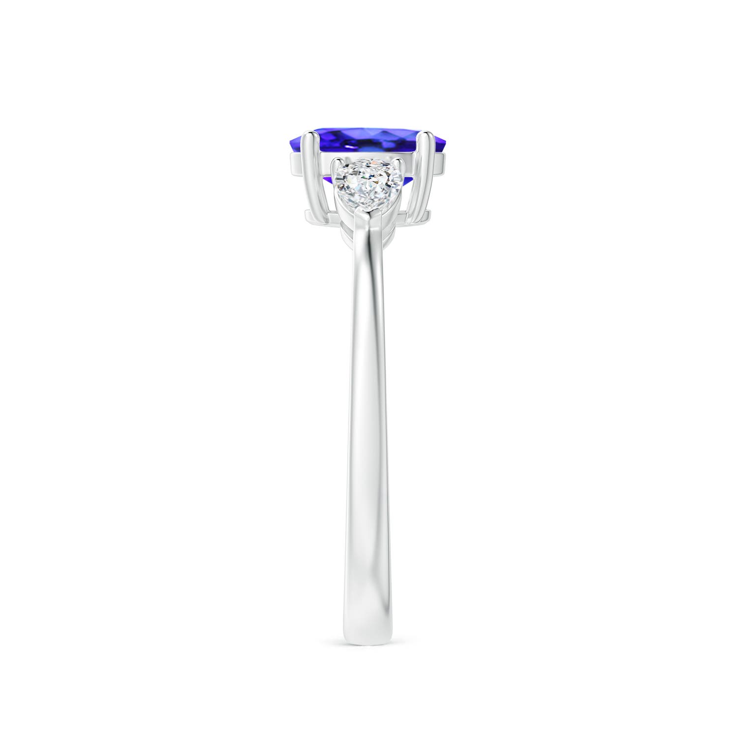 AAA - Tanzanite / 1.2 CT / 14 KT White Gold