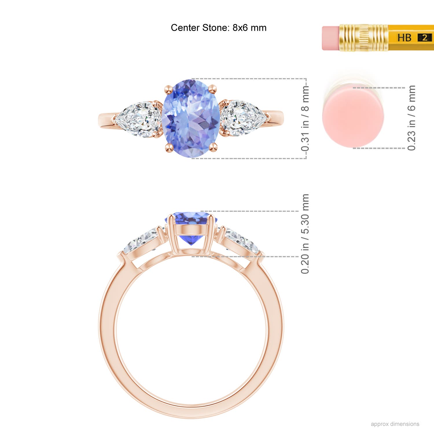 A - Tanzanite / 2.05 CT / 14 KT Rose Gold