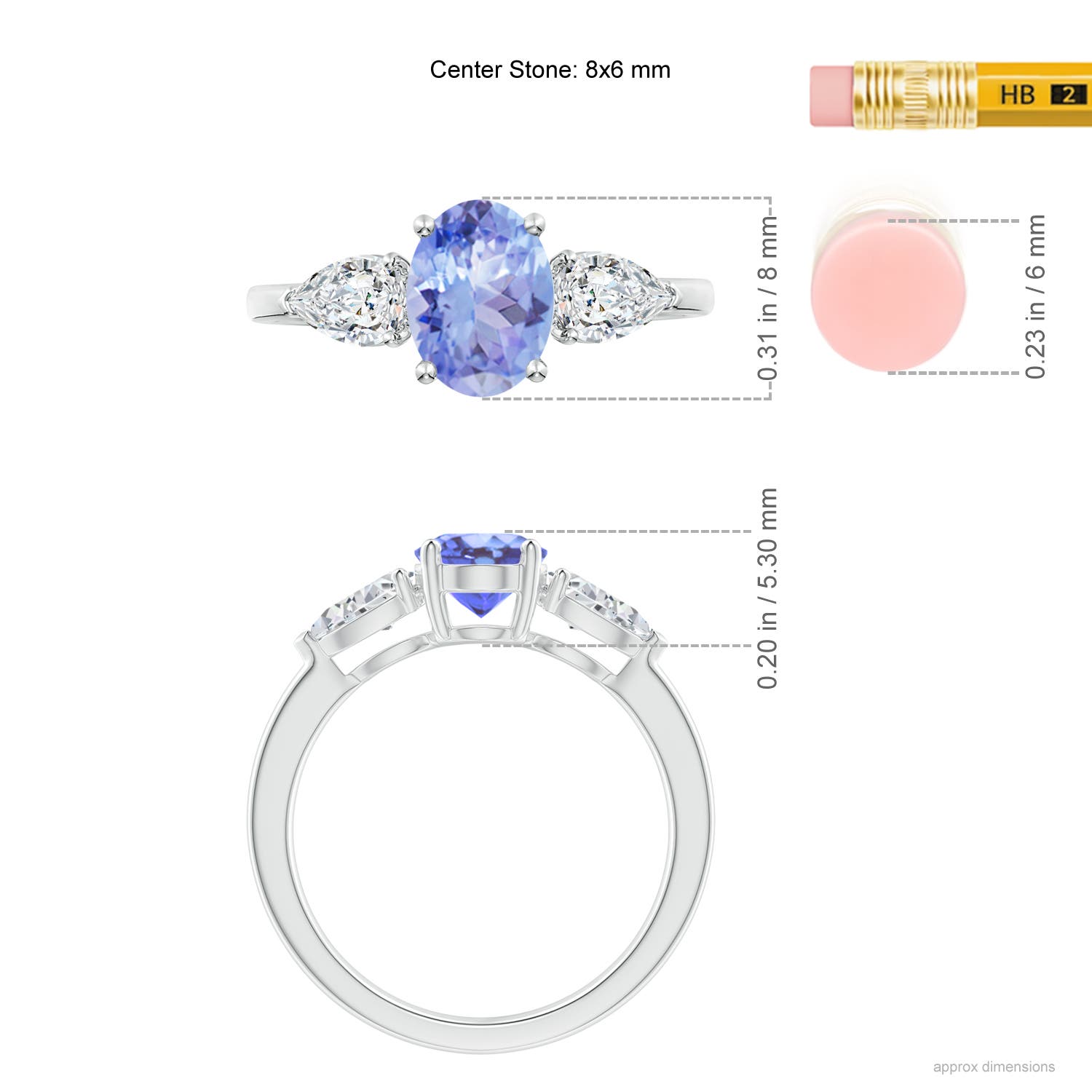 A - Tanzanite / 2.05 CT / 14 KT White Gold