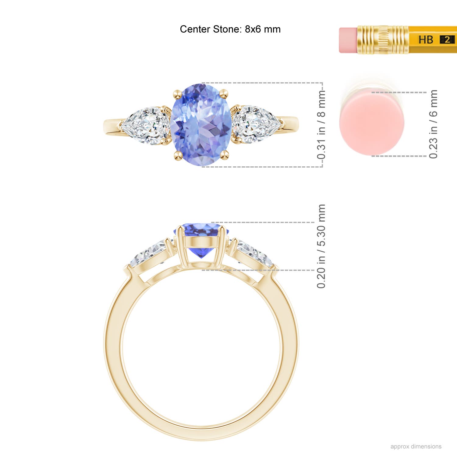 A - Tanzanite / 2.05 CT / 14 KT Yellow Gold