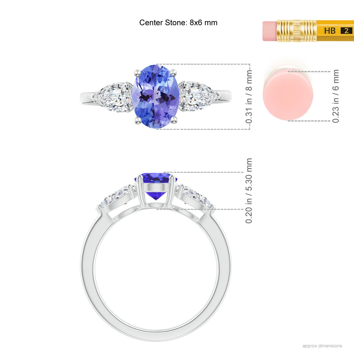 AA - Tanzanite / 2.05 CT / 14 KT White Gold