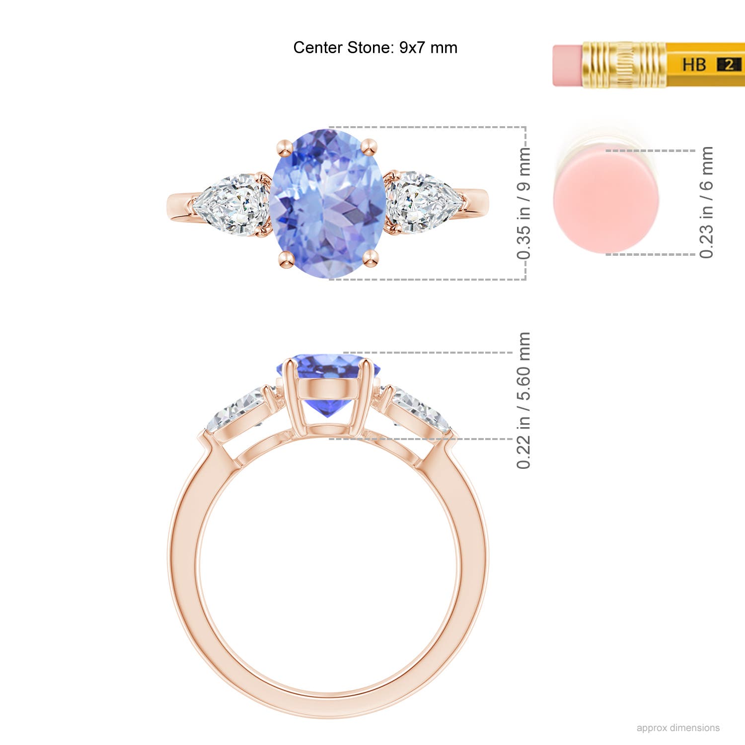 A - Tanzanite / 2.7 CT / 14 KT Rose Gold