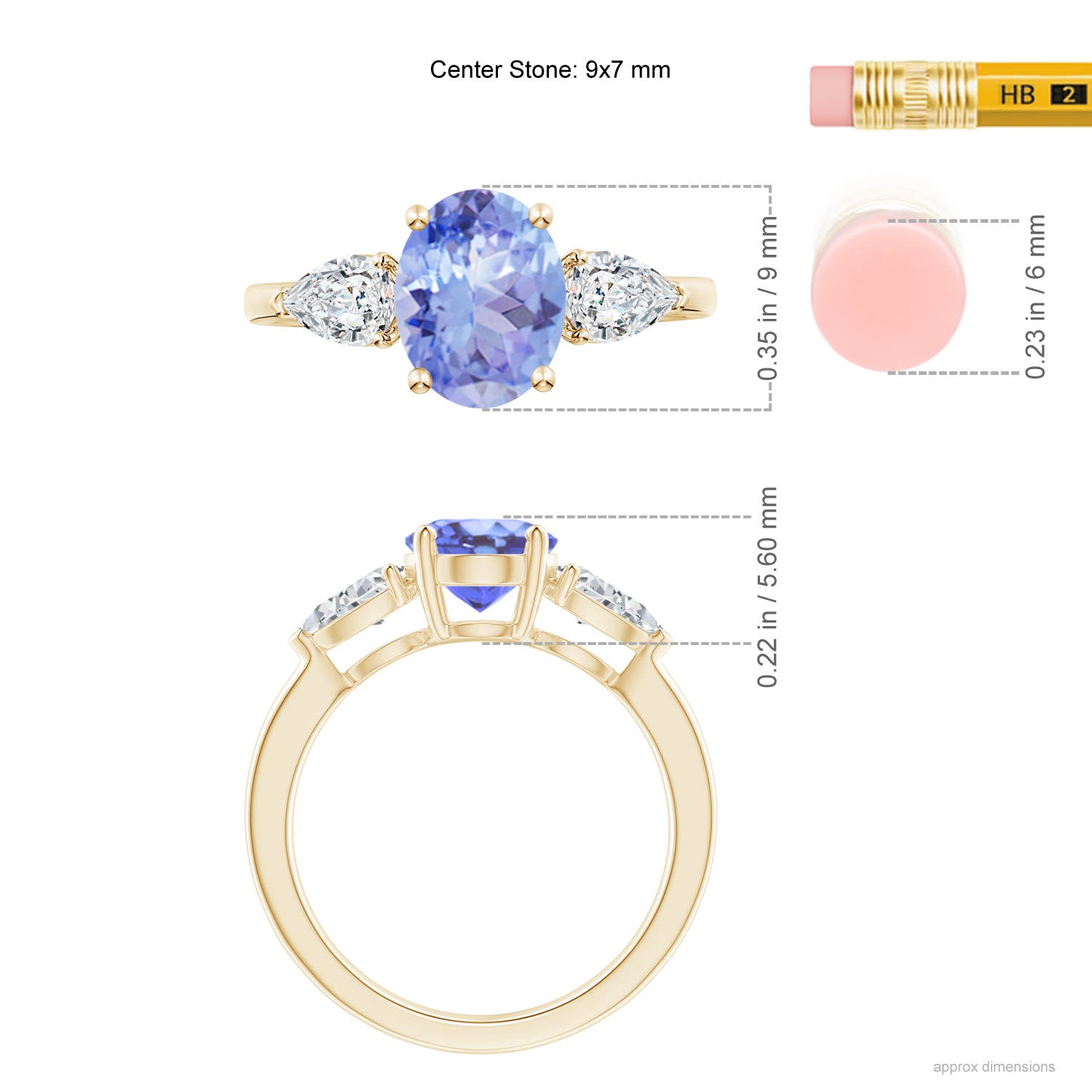 A - Tanzanite / 2.7 CT / 14 KT Yellow Gold