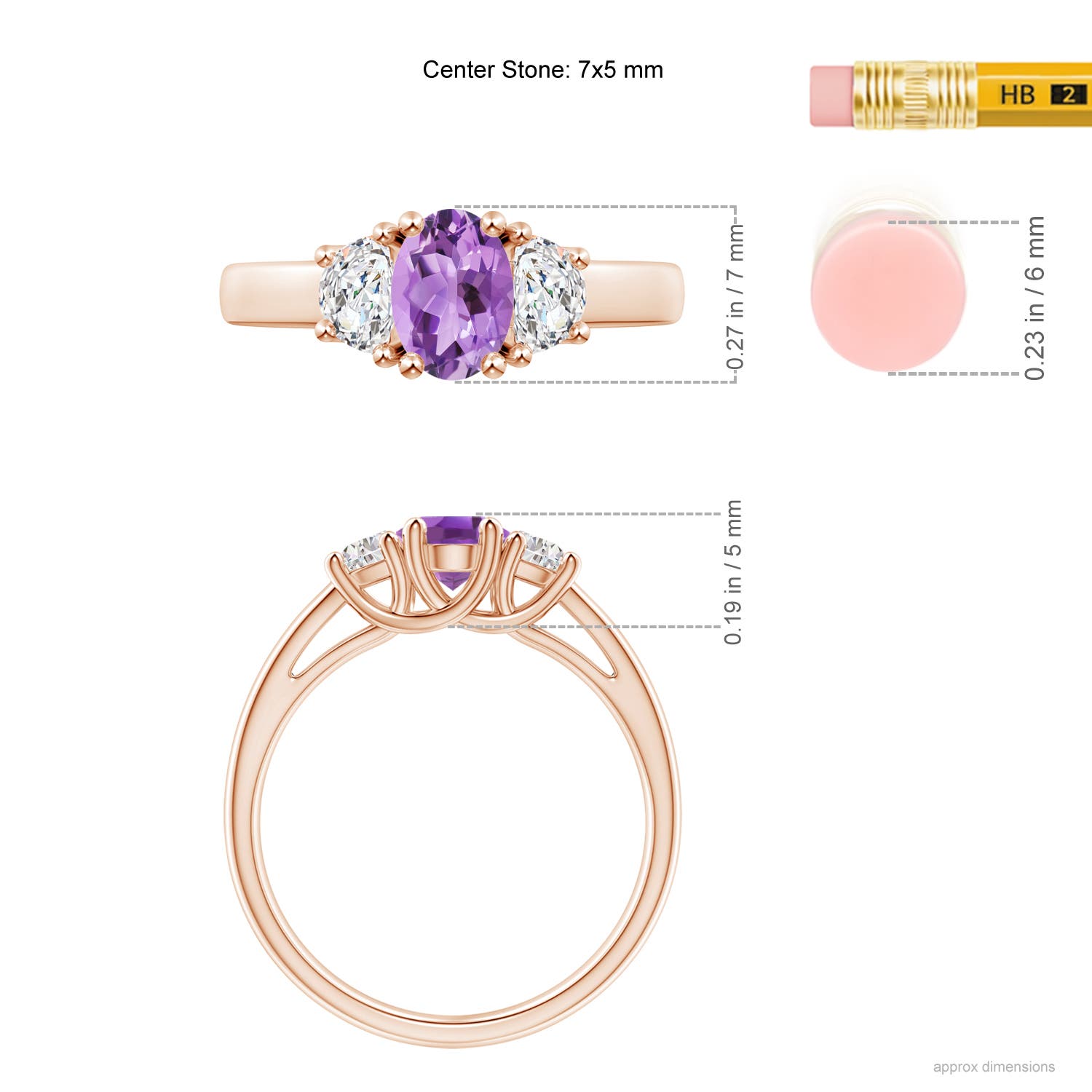 A - Amethyst / 1.16 CT / 14 KT Rose Gold