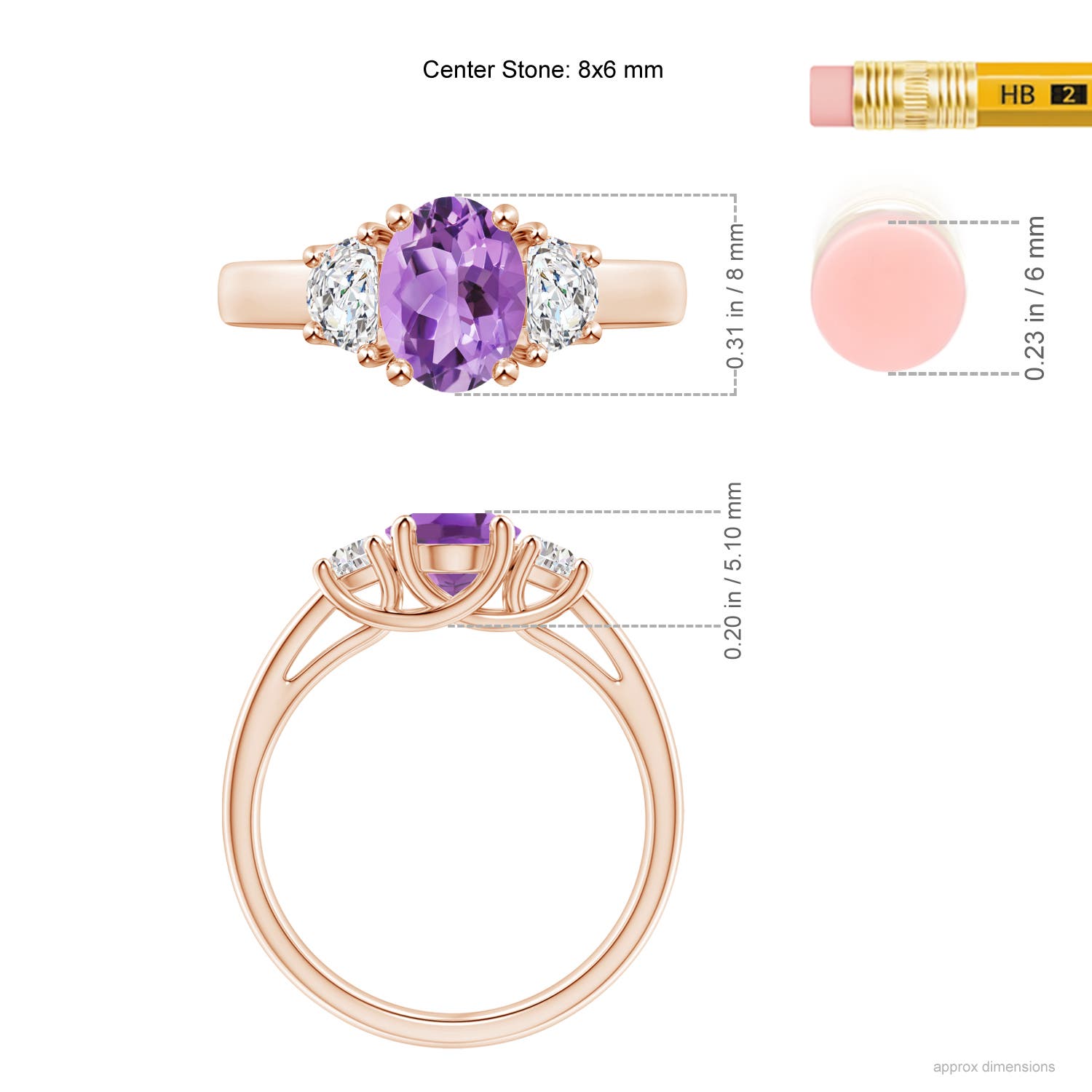 A - Amethyst / 1.61 CT / 14 KT Rose Gold