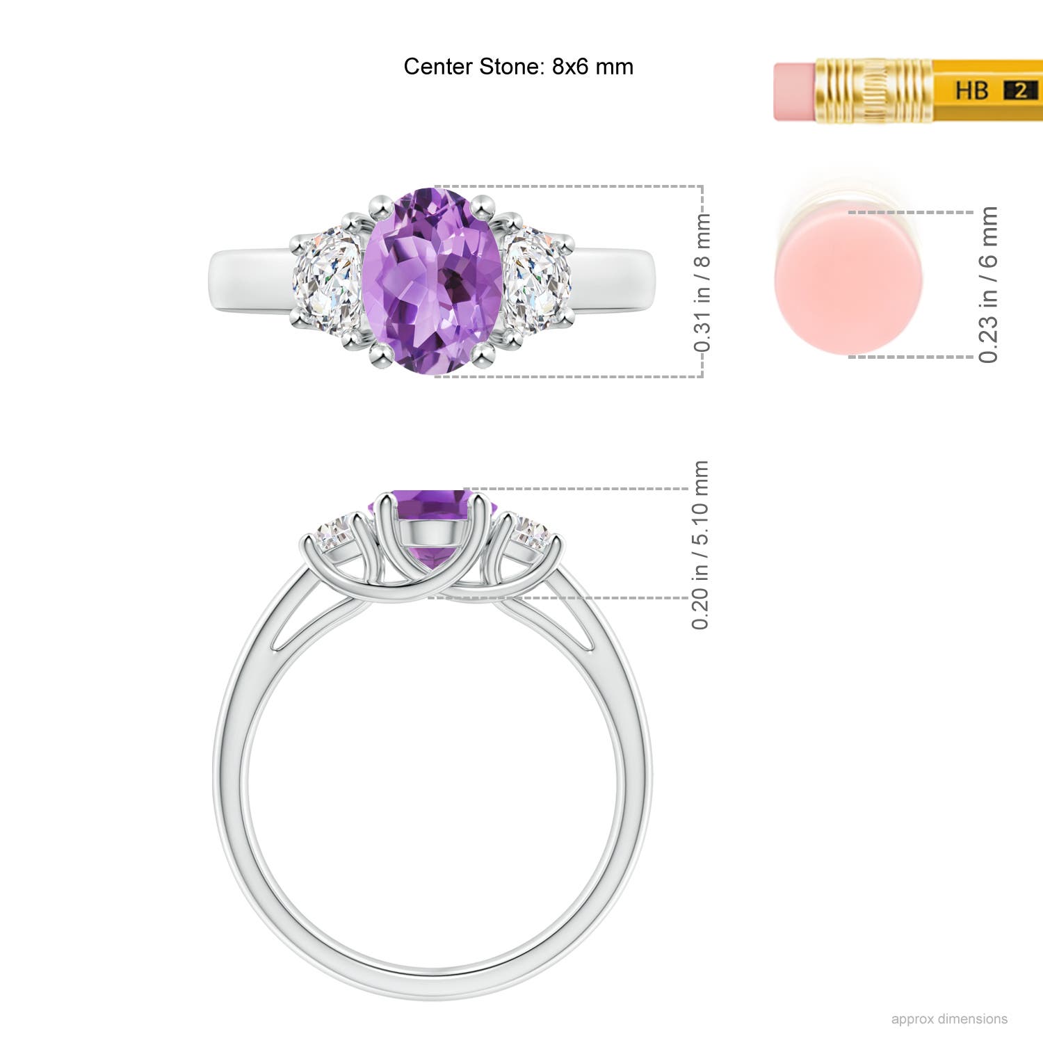 A - Amethyst / 1.61 CT / 14 KT White Gold