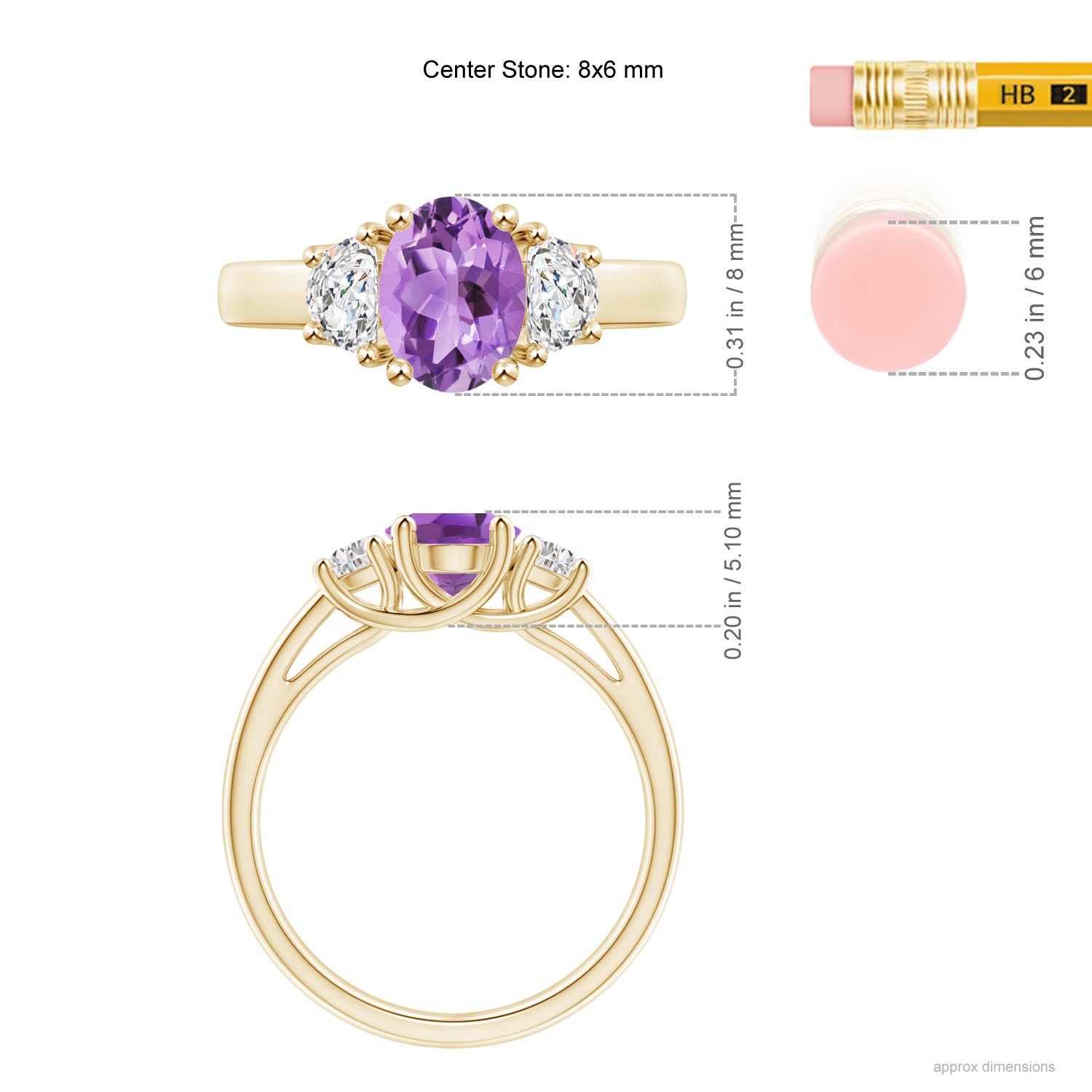 A - Amethyst / 1.61 CT / 14 KT Yellow Gold