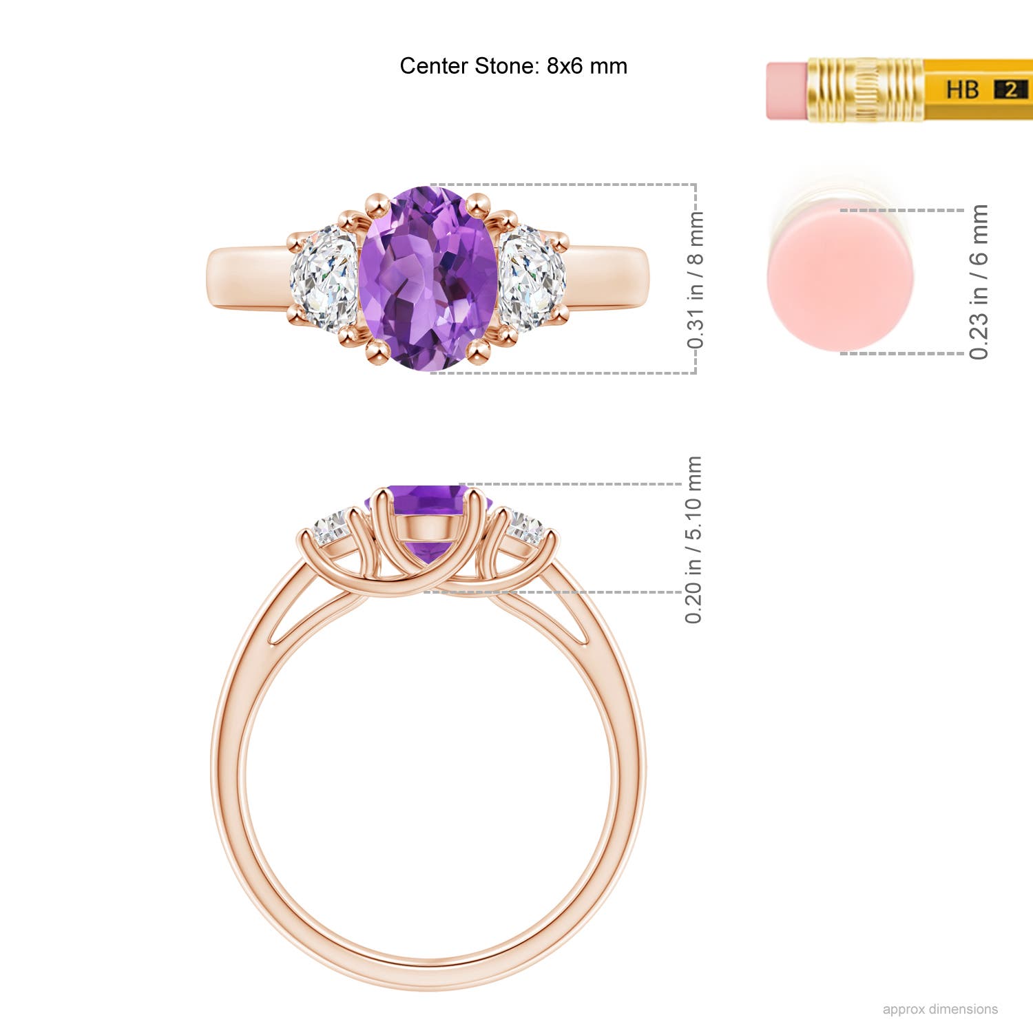 AA - Amethyst / 1.61 CT / 14 KT Rose Gold