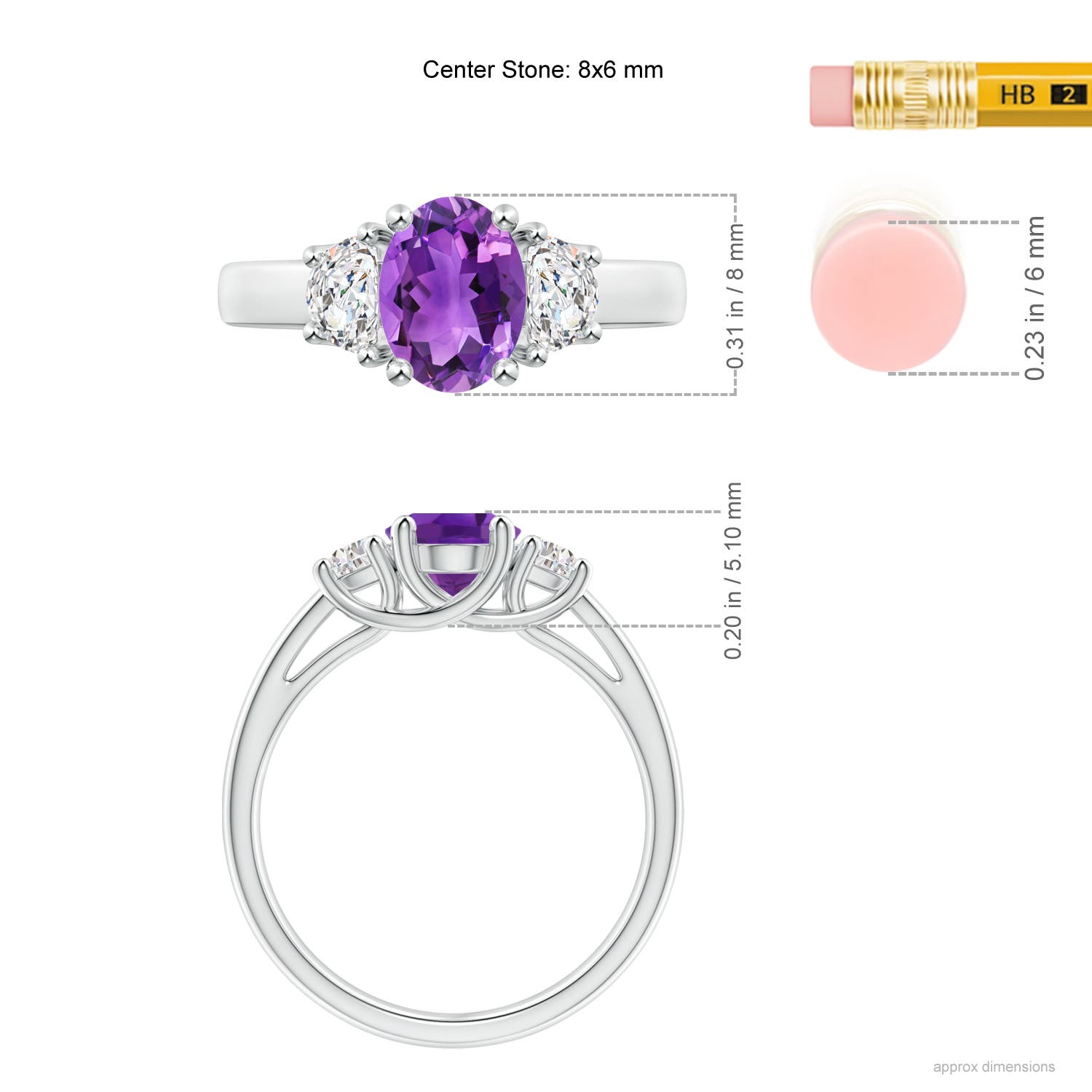 AAA - Amethyst / 1.61 CT / 14 KT White Gold