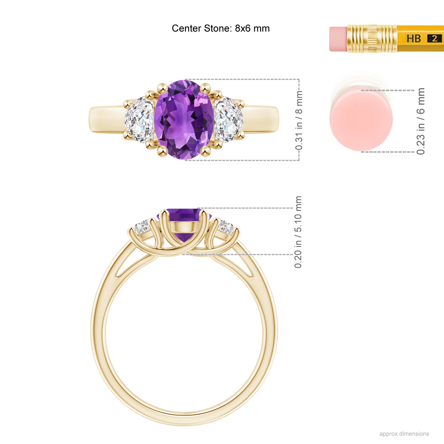 AAA - Amethyst / 1.61 CT / 14 KT Yellow Gold