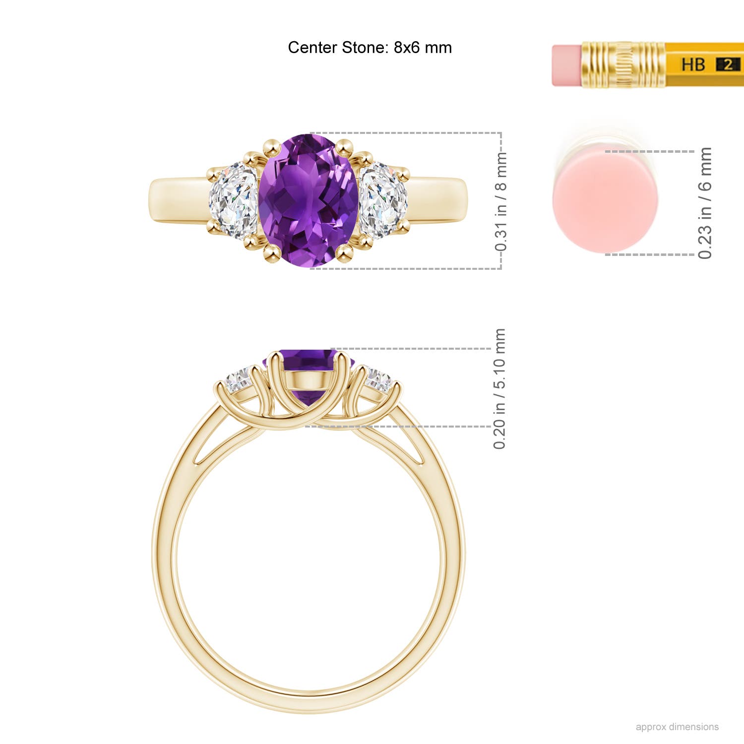 AAAA - Amethyst / 1.61 CT / 14 KT Yellow Gold