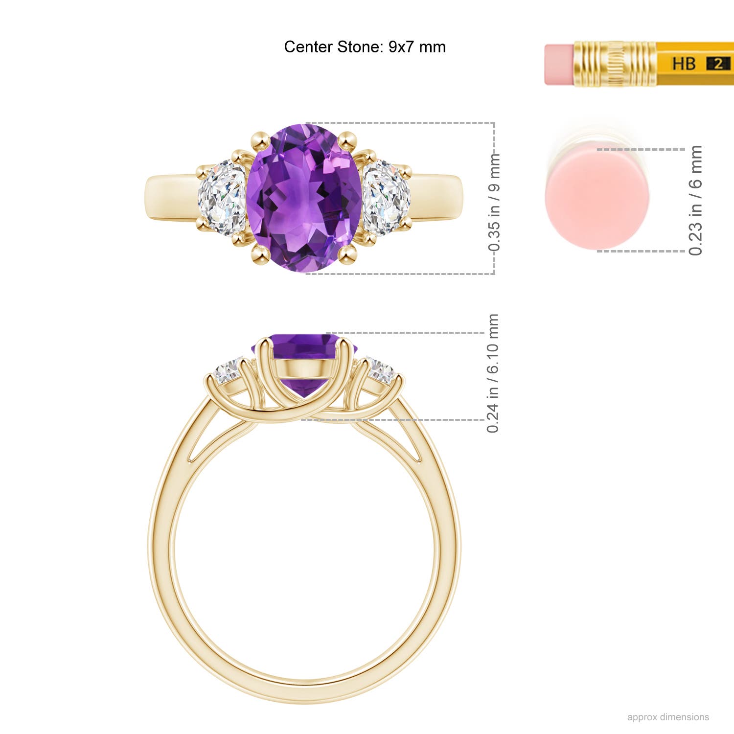 AAA - Amethyst / 2.06 CT / 14 KT Yellow Gold