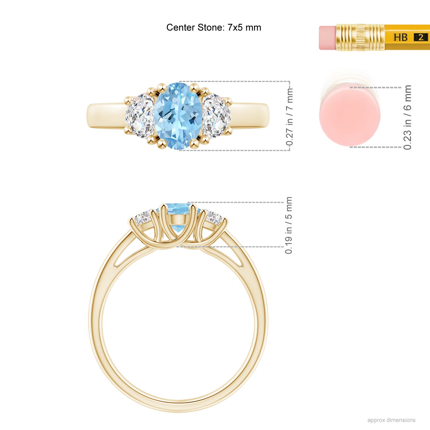 AAAA - Aquamarine / 0.92 CT / 14 KT Yellow Gold