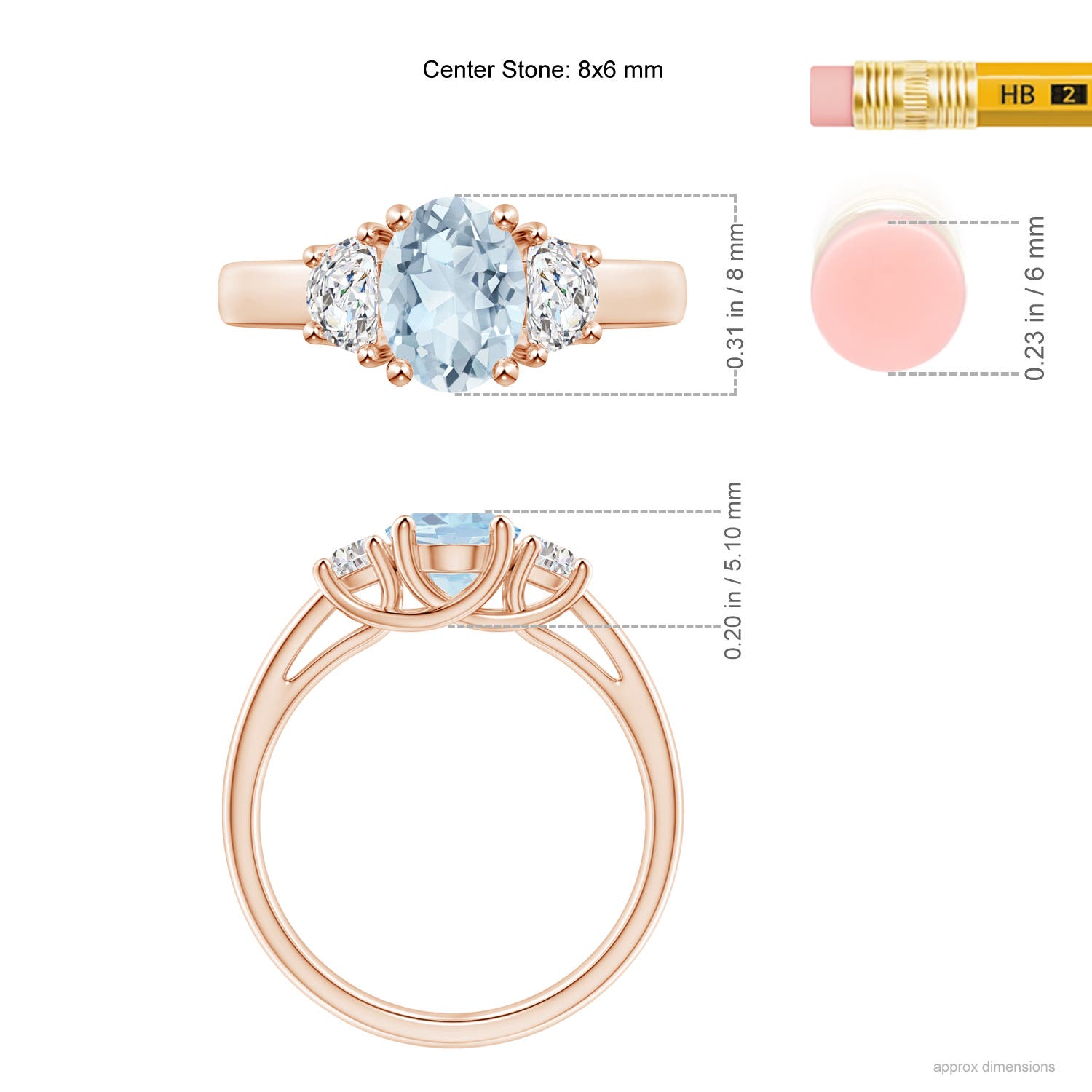 A - Aquamarine / 1.32 CT / 14 KT Rose Gold