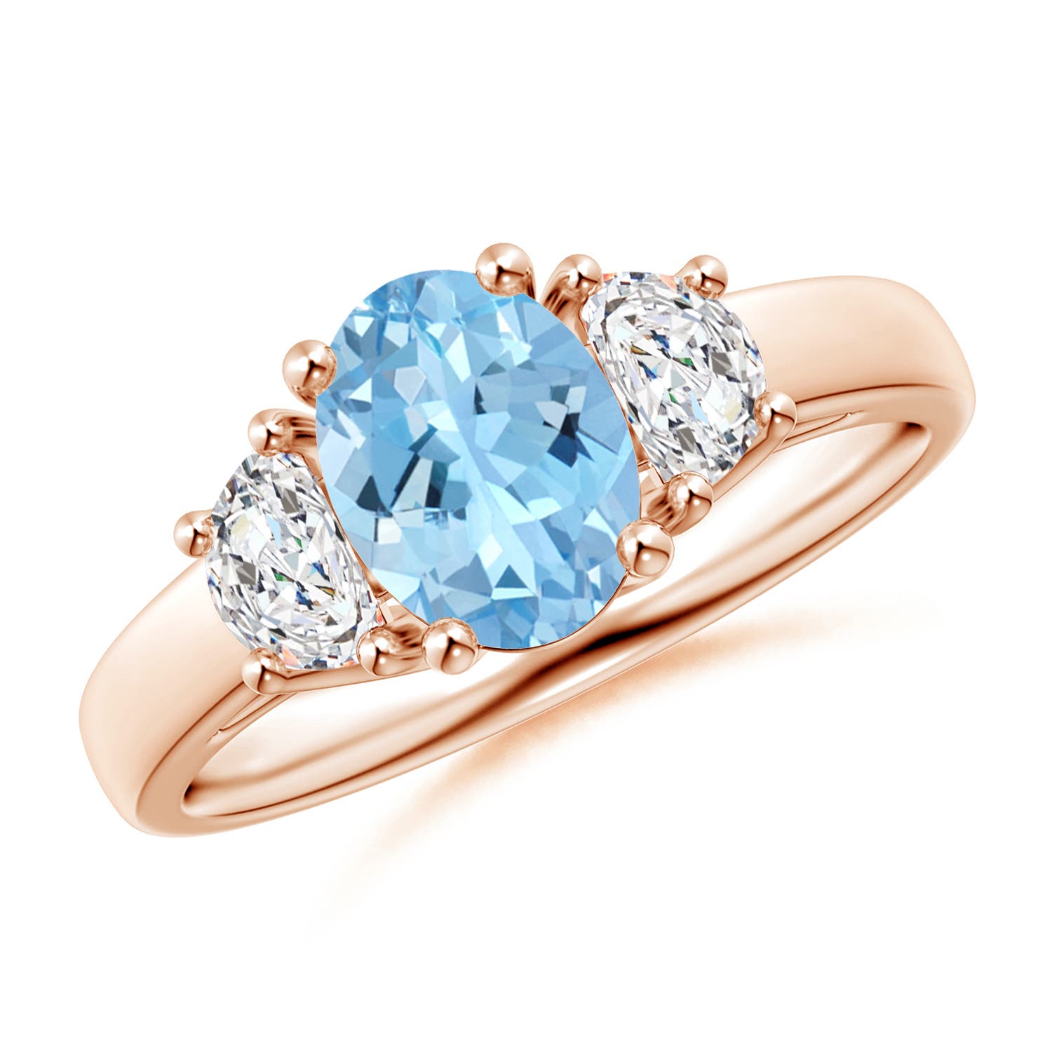 AAAA - Aquamarine / 1.32 CT / 14 KT Rose Gold