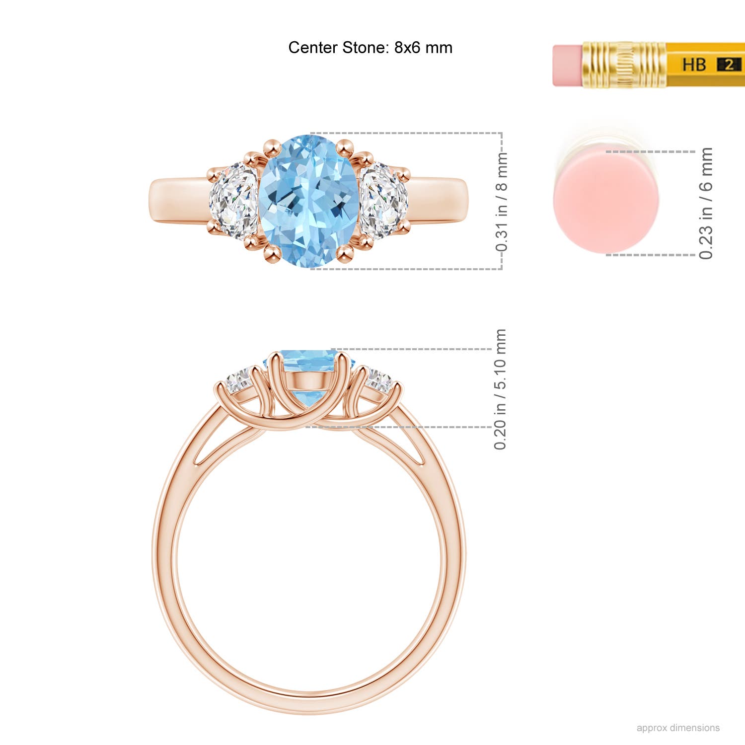 AAAA - Aquamarine / 1.32 CT / 14 KT Rose Gold