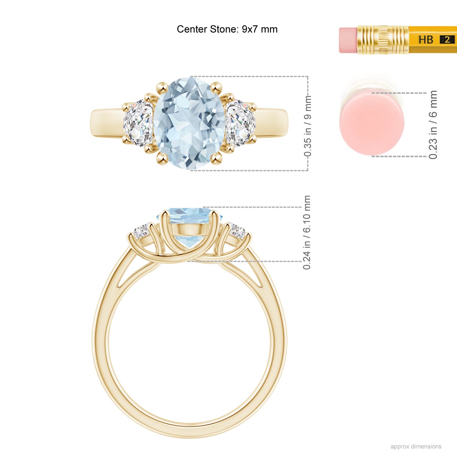 A - Aquamarine / 1.82 CT / 14 KT Yellow Gold