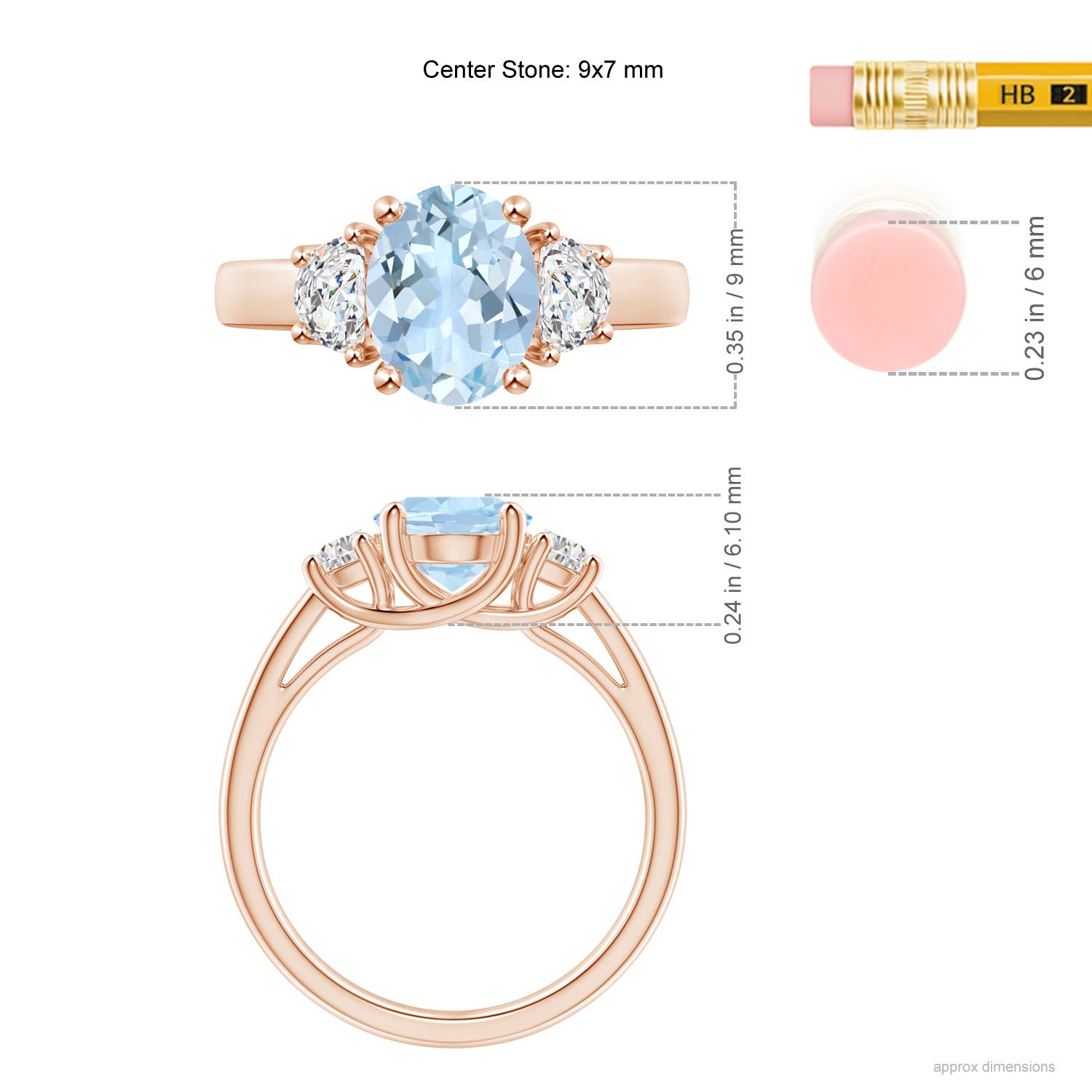 AA - Aquamarine / 1.82 CT / 14 KT Rose Gold