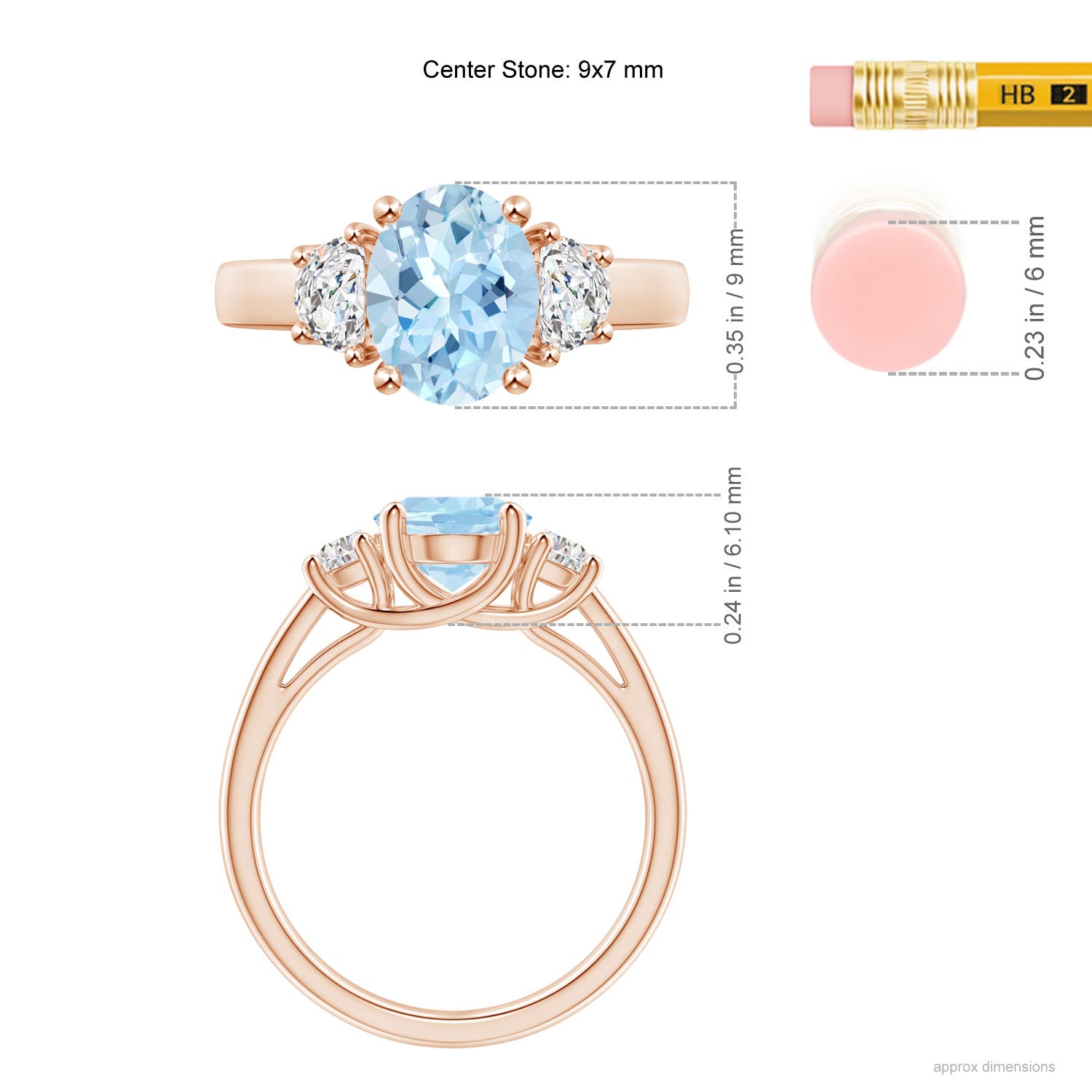 AAA - Aquamarine / 1.82 CT / 14 KT Rose Gold