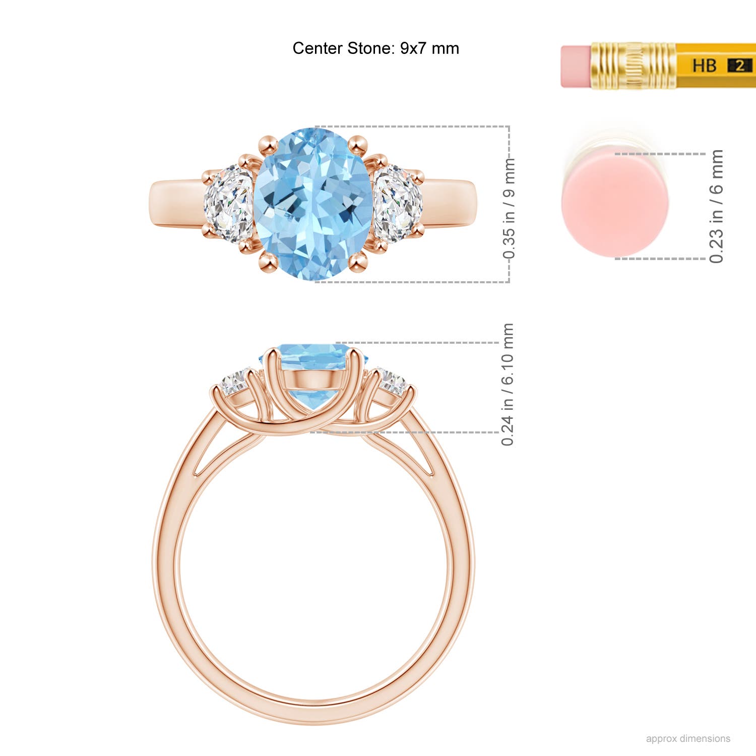 AAAA - Aquamarine / 1.82 CT / 14 KT Rose Gold