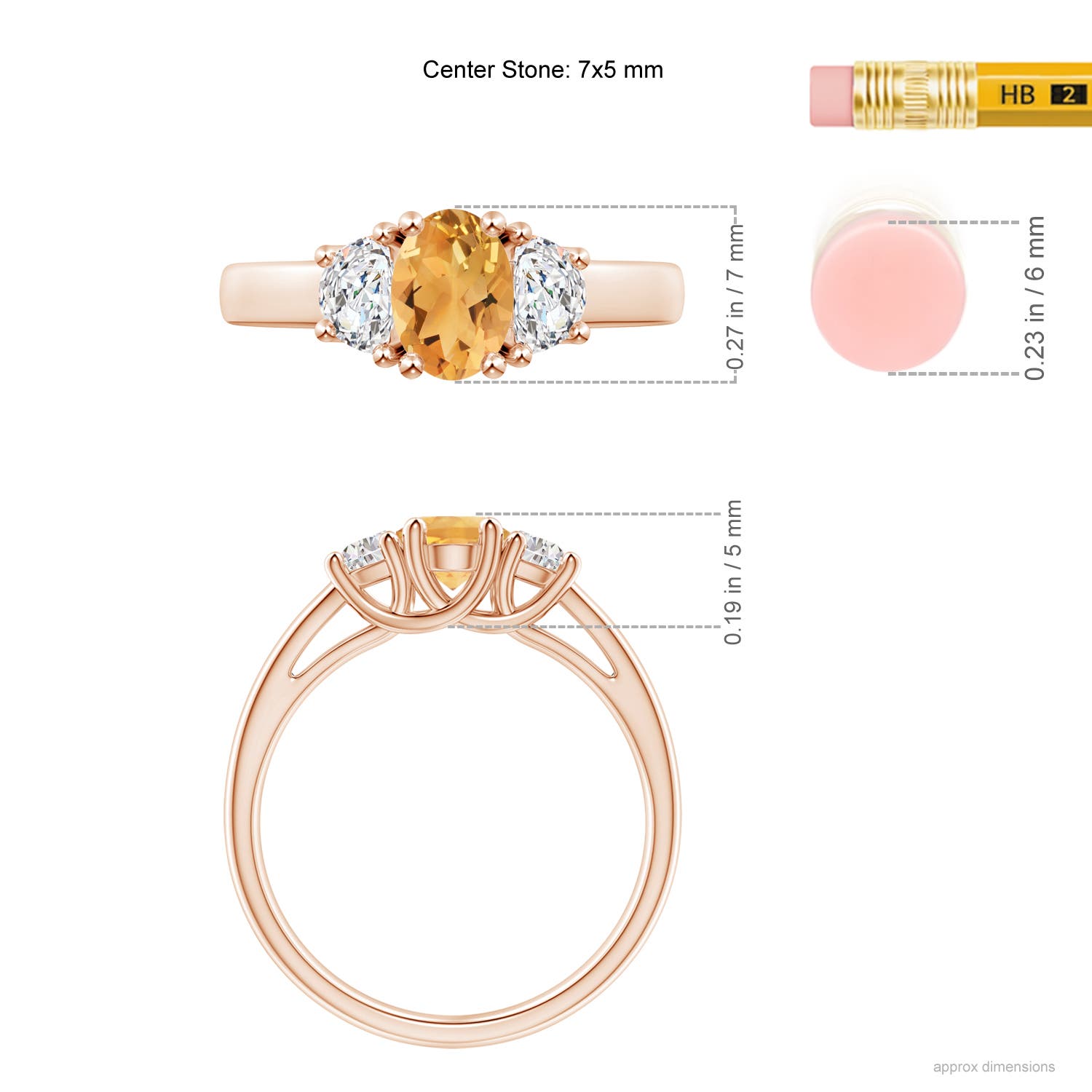 A - Citrine / 1.07 CT / 14 KT Rose Gold