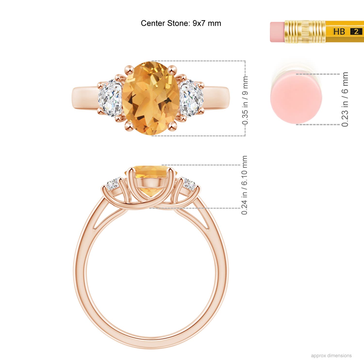 A - Citrine / 1.97 CT / 14 KT Rose Gold