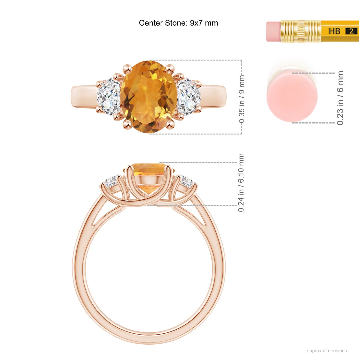 AA - Citrine / 1.97 CT / 14 KT Rose Gold