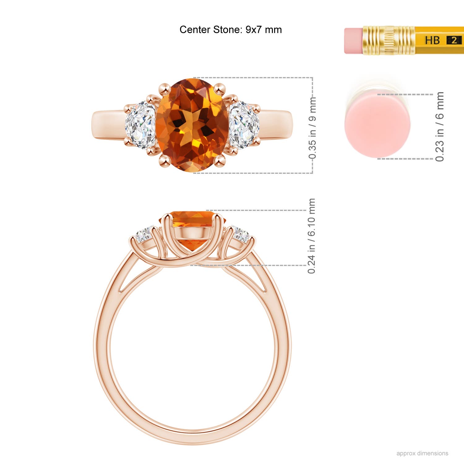 AAAA - Citrine / 1.97 CT / 14 KT Rose Gold