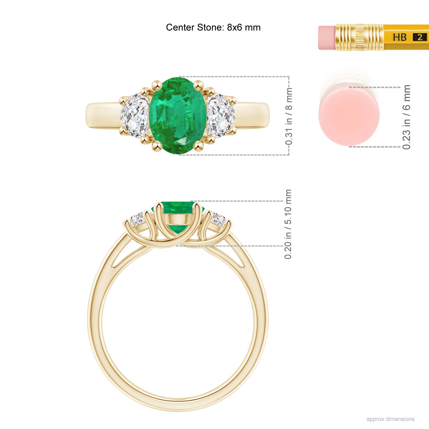 AA - Emerald / 1.56 CT / 14 KT Yellow Gold