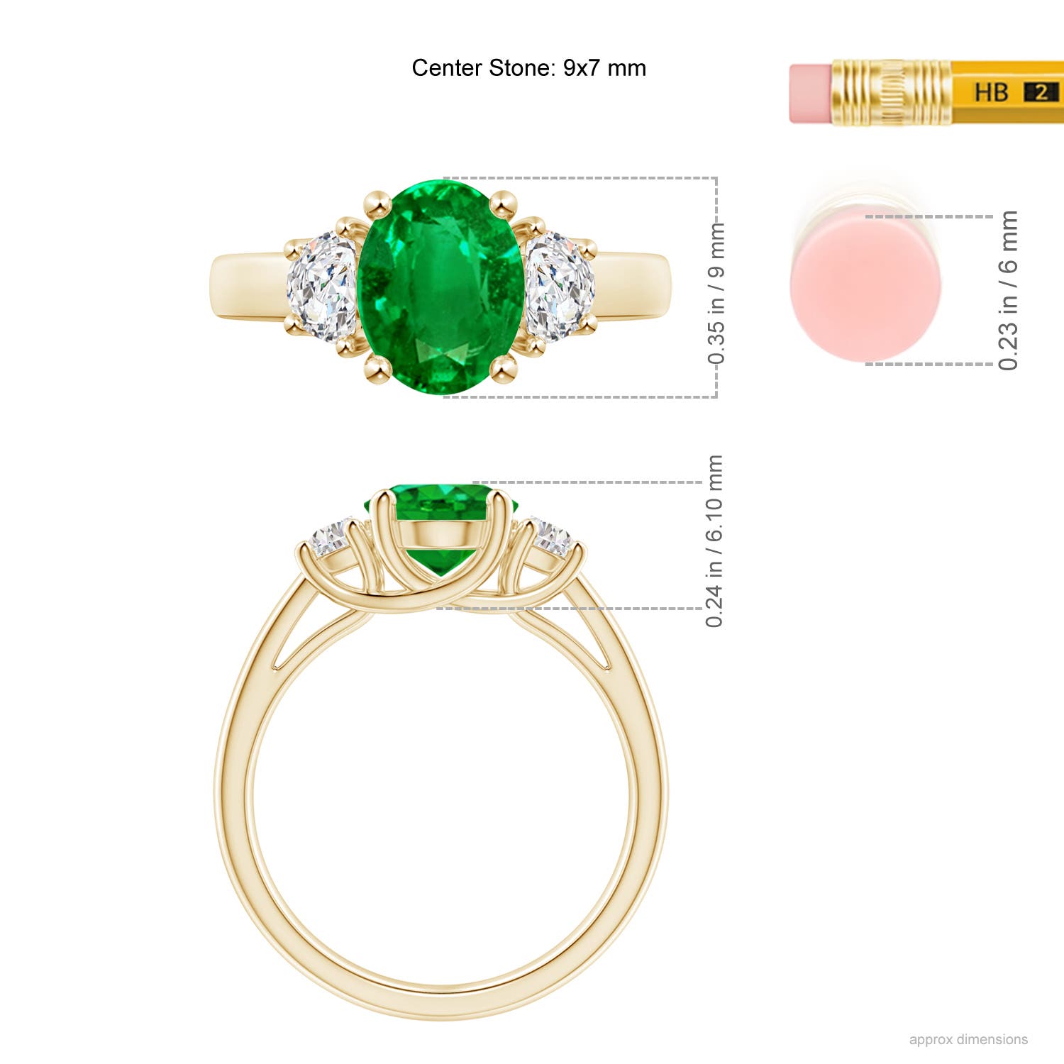 AAAA - Emerald / 1.96 CT / 14 KT Yellow Gold