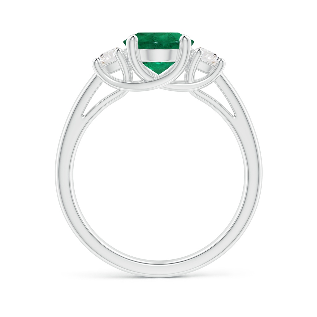 9.10x7.07x4.48mm AA GIA Certified Oval Emerald Ring with Half Moon Diamonds in White Gold Side 199