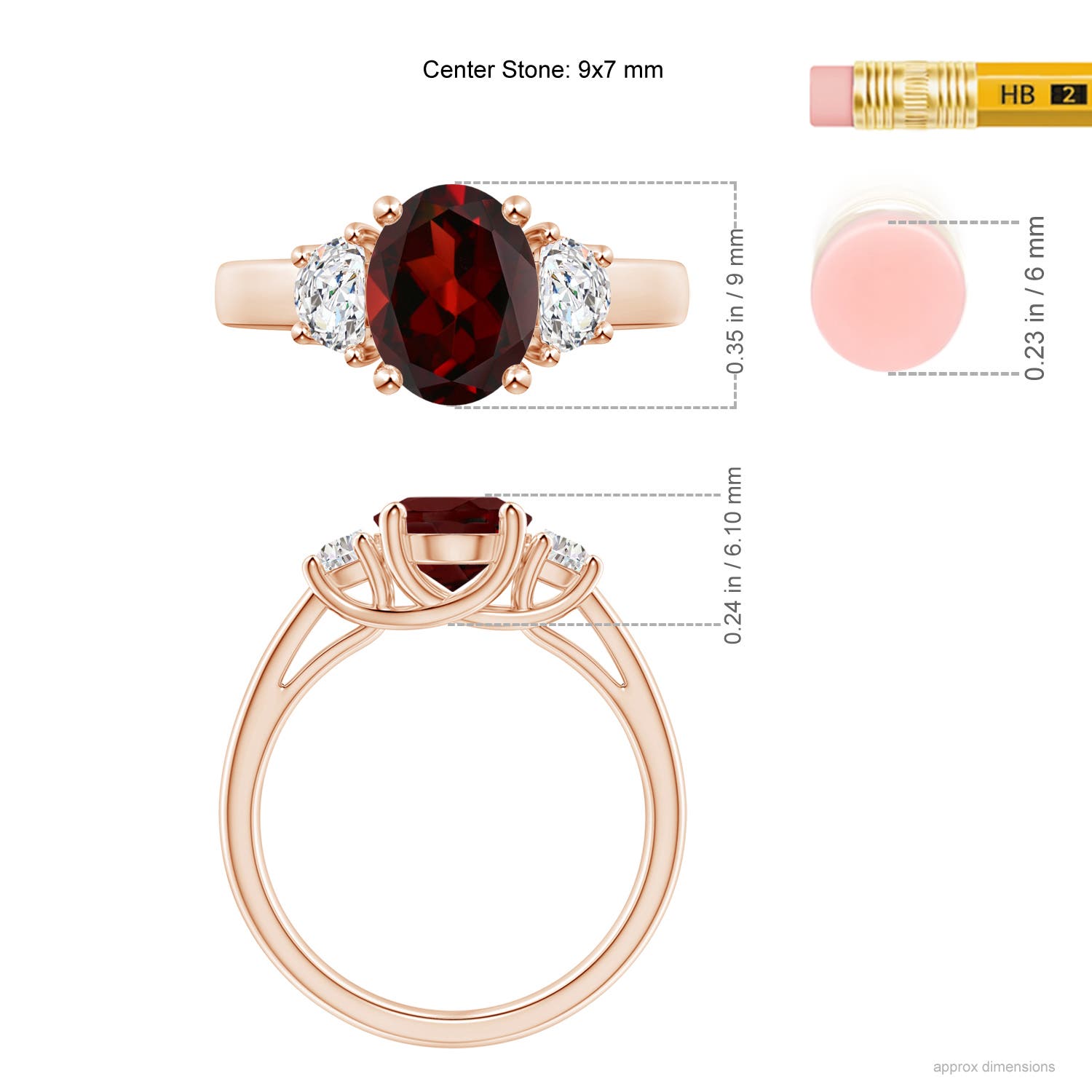 AAA - Garnet / 2.32 CT / 14 KT Rose Gold