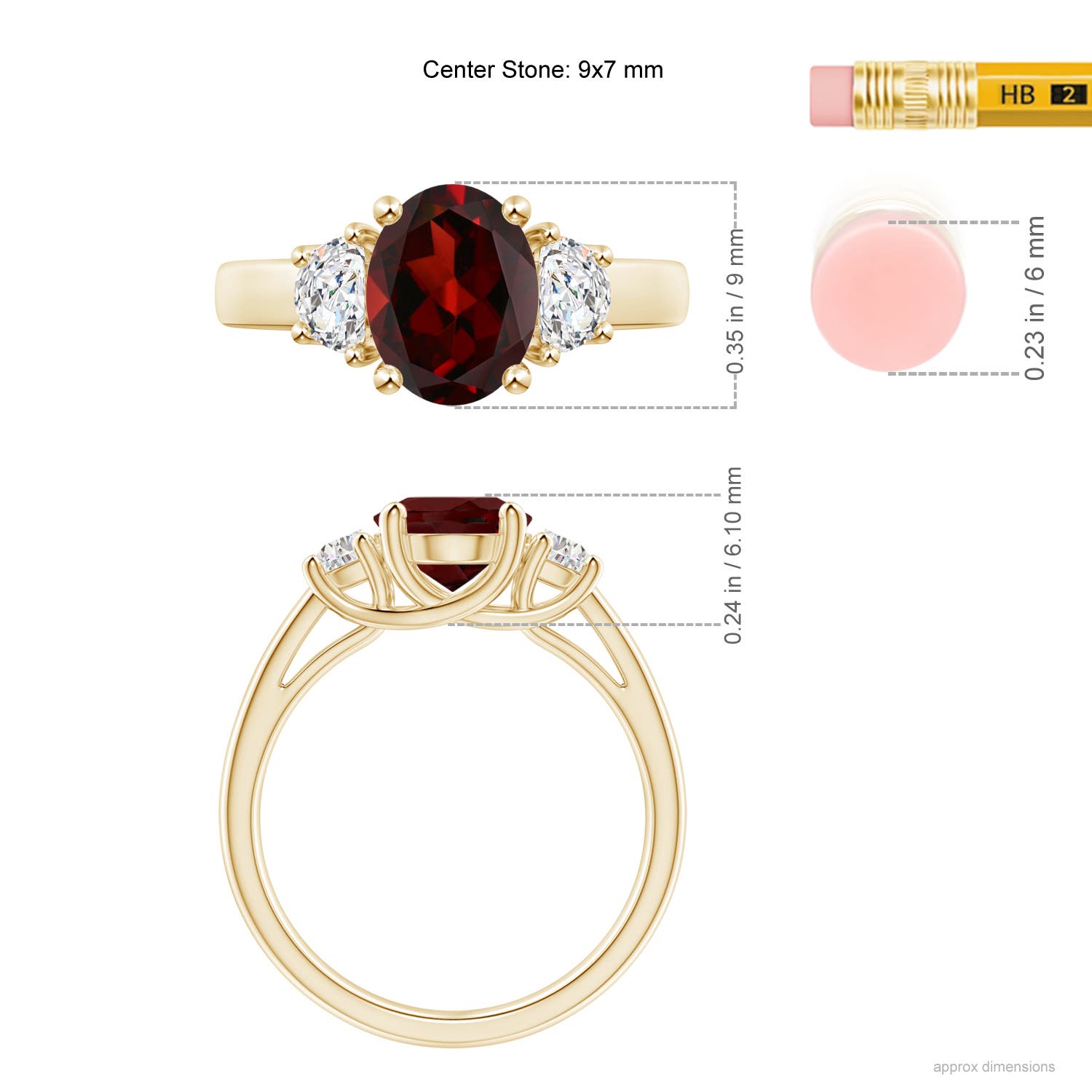 AAA - Garnet / 2.32 CT / 14 KT Yellow Gold