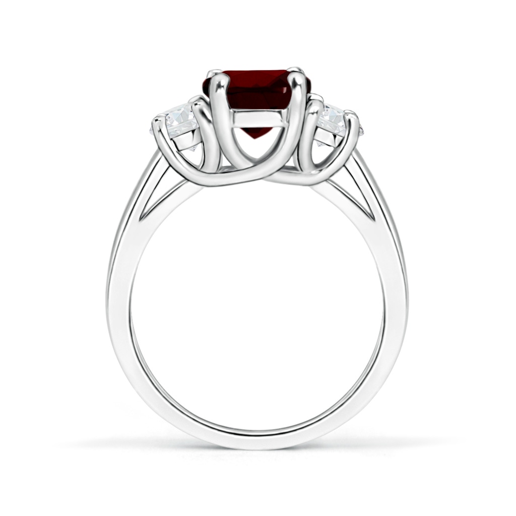 12.1x9.02x4.53mm AAAA GIA Certified Oval Garnet Ring with Half Moon Diamonds in 18K White Gold Side 199