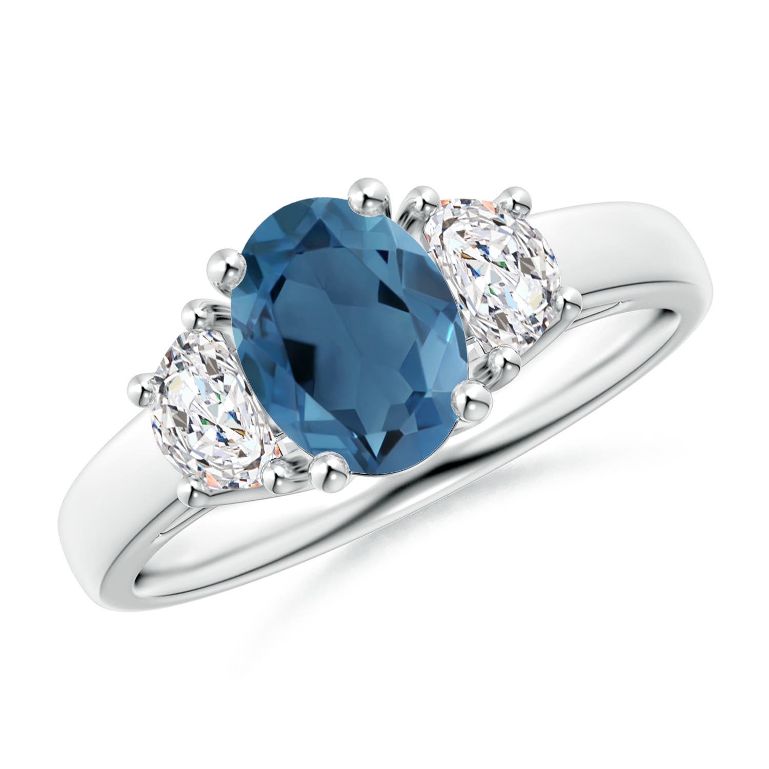 A - London Blue Topaz / 1.82 CT / 14 KT White Gold