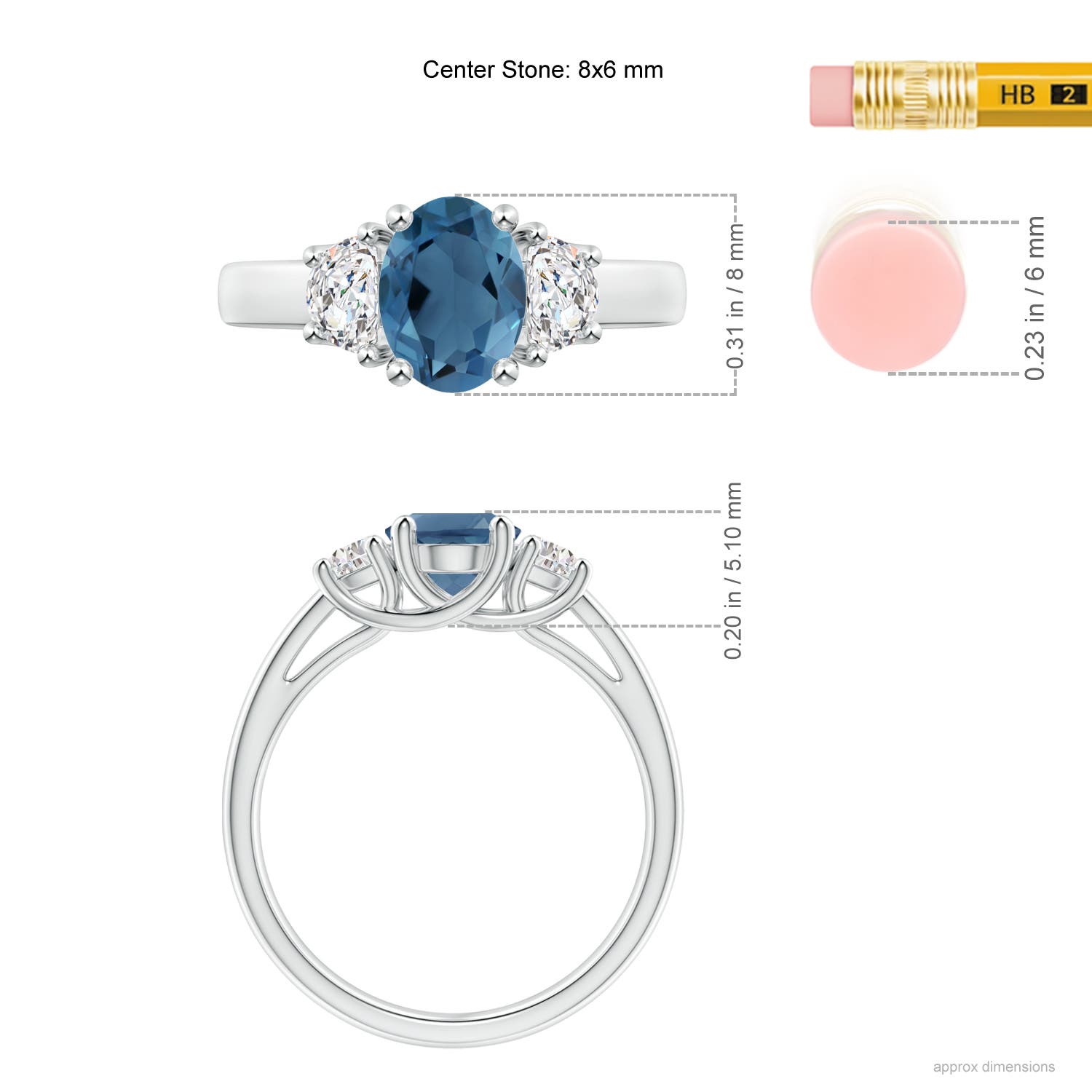 A - London Blue Topaz / 1.82 CT / 14 KT White Gold