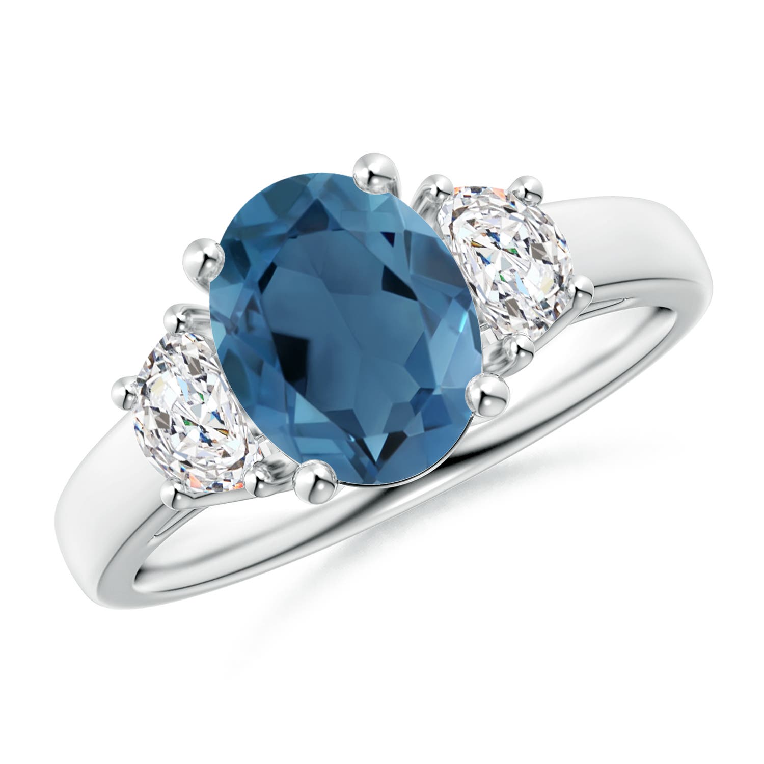 A - London Blue Topaz / 2.57 CT / 14 KT White Gold