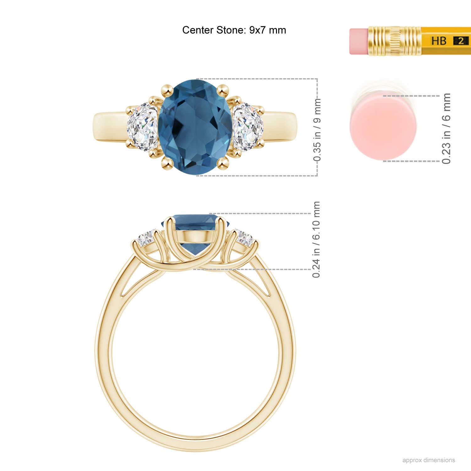 A - London Blue Topaz / 2.57 CT / 14 KT Yellow Gold