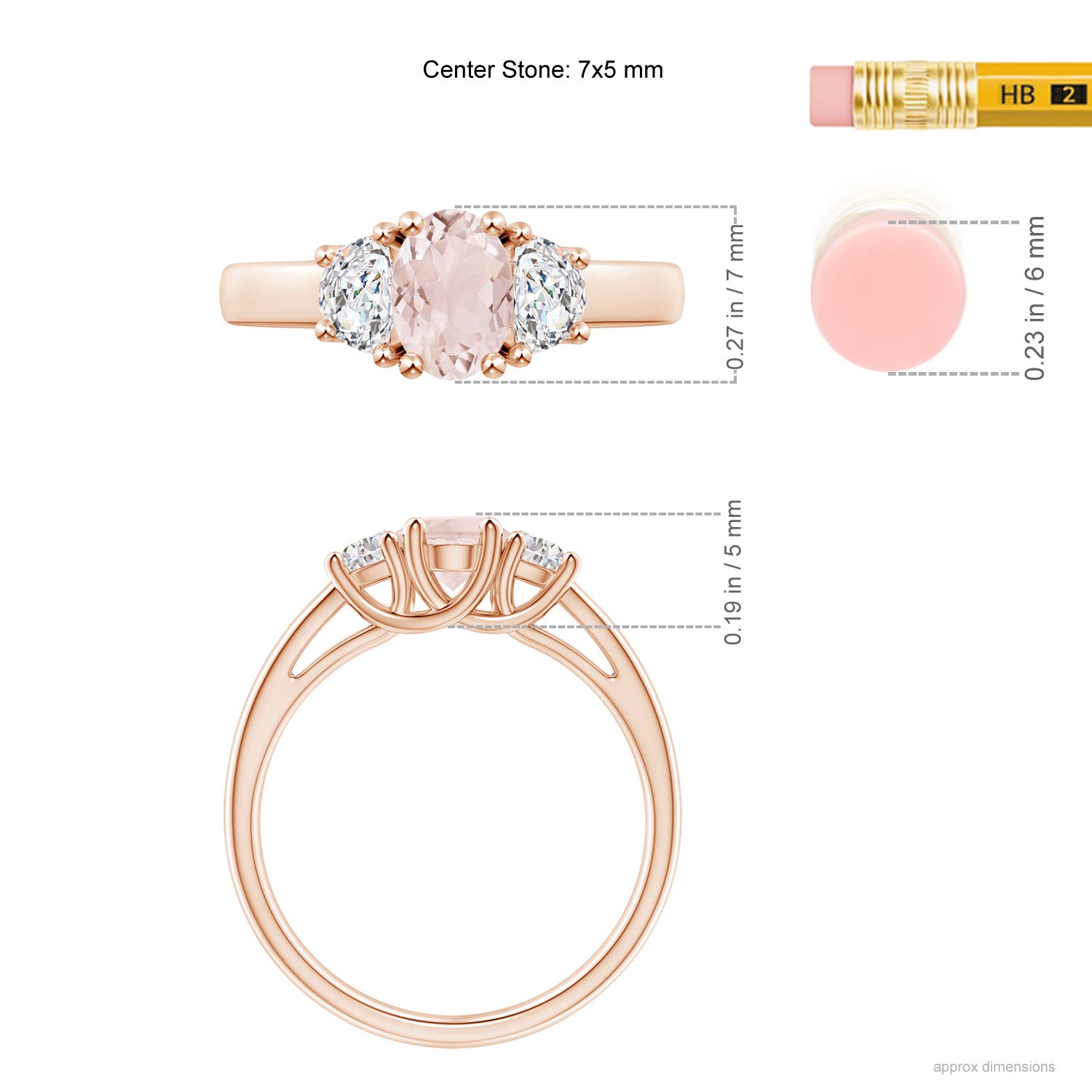 A - Morganite / 1.02 CT / 14 KT Rose Gold