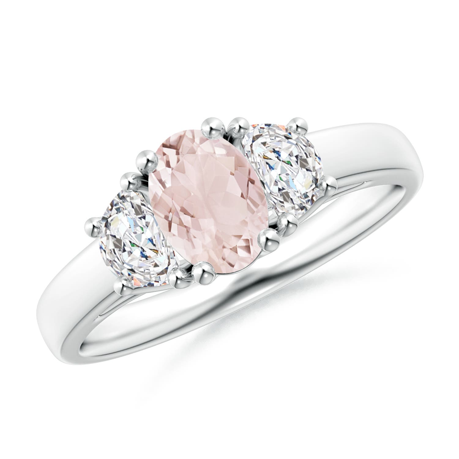 A - Morganite / 1.02 CT / 14 KT White Gold