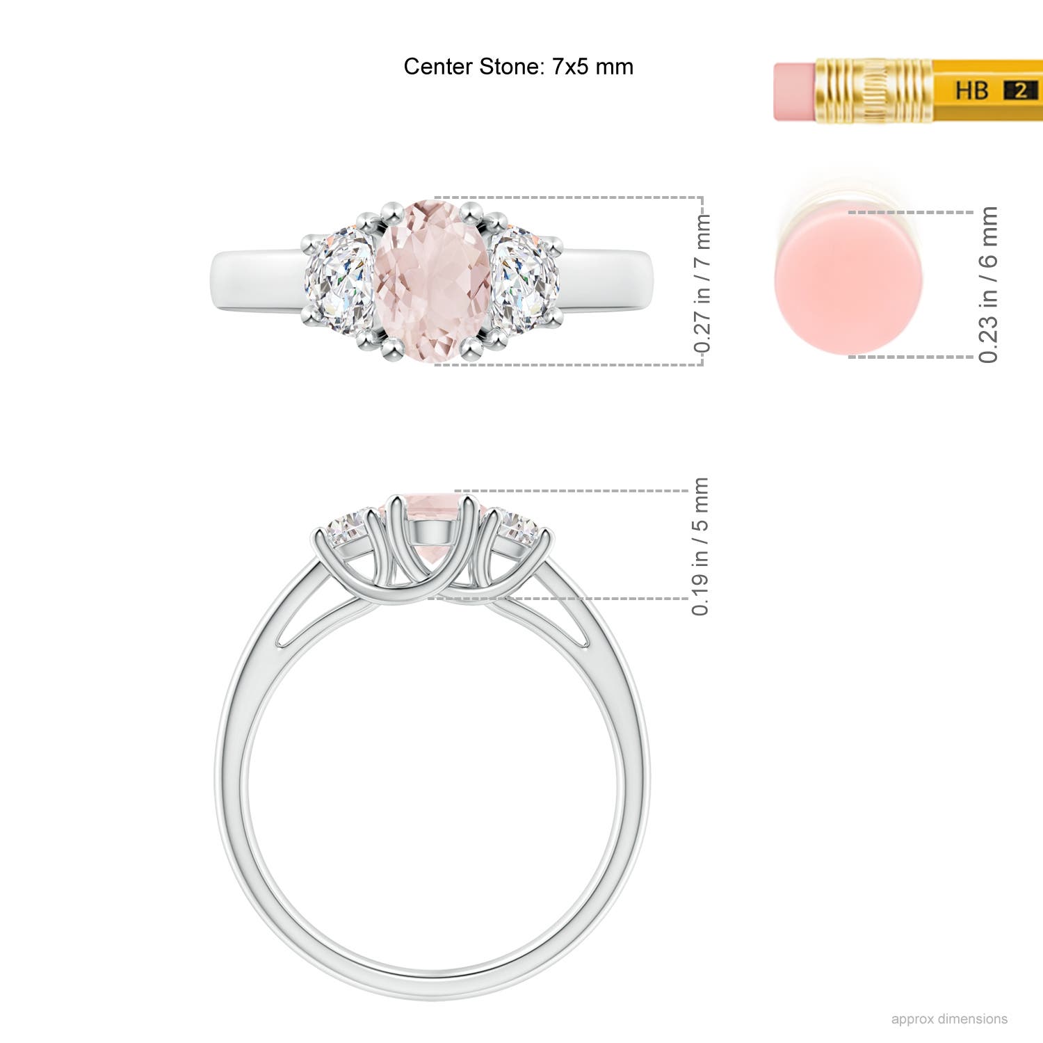 A - Morganite / 1.02 CT / 14 KT White Gold