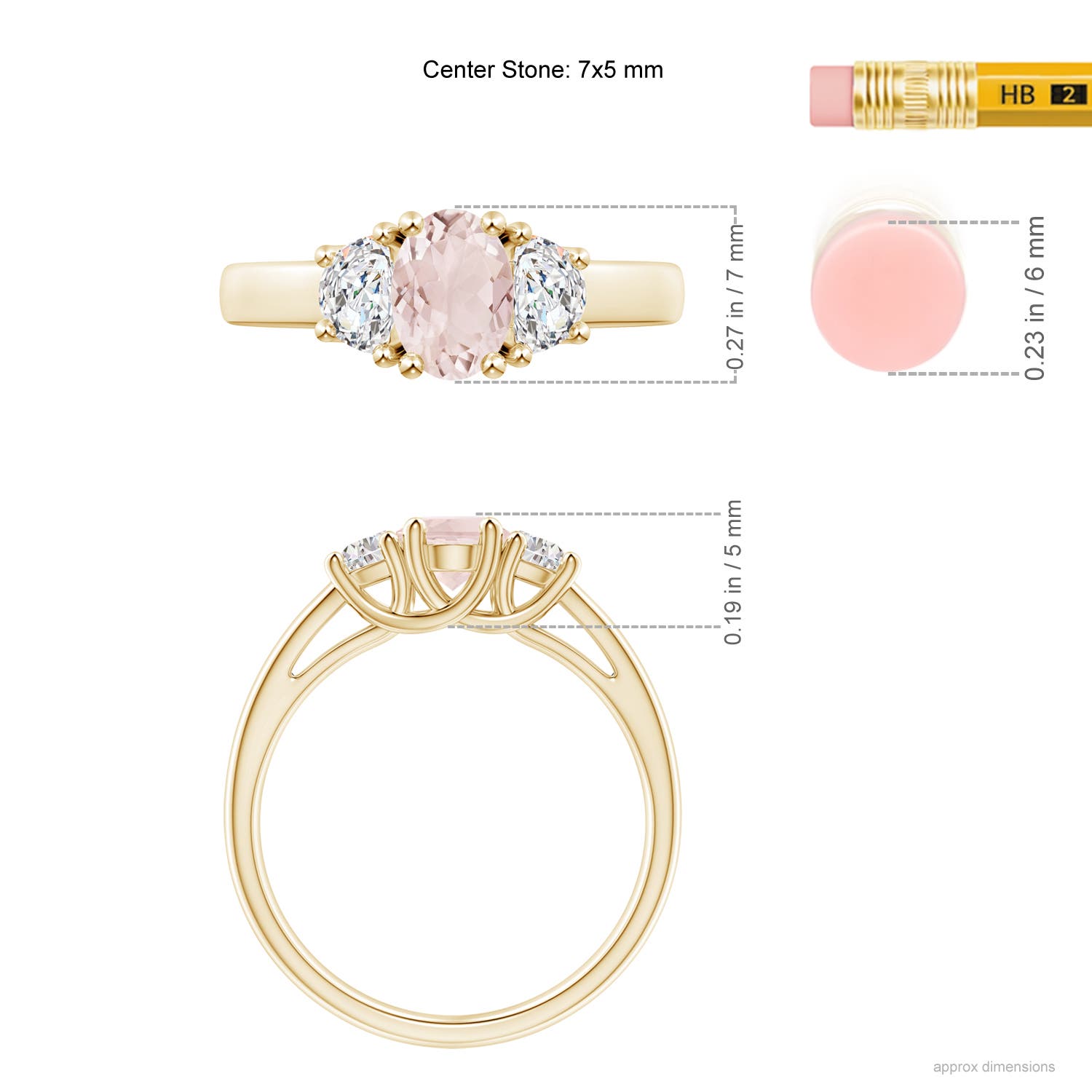 A - Morganite / 1.02 CT / 14 KT Yellow Gold