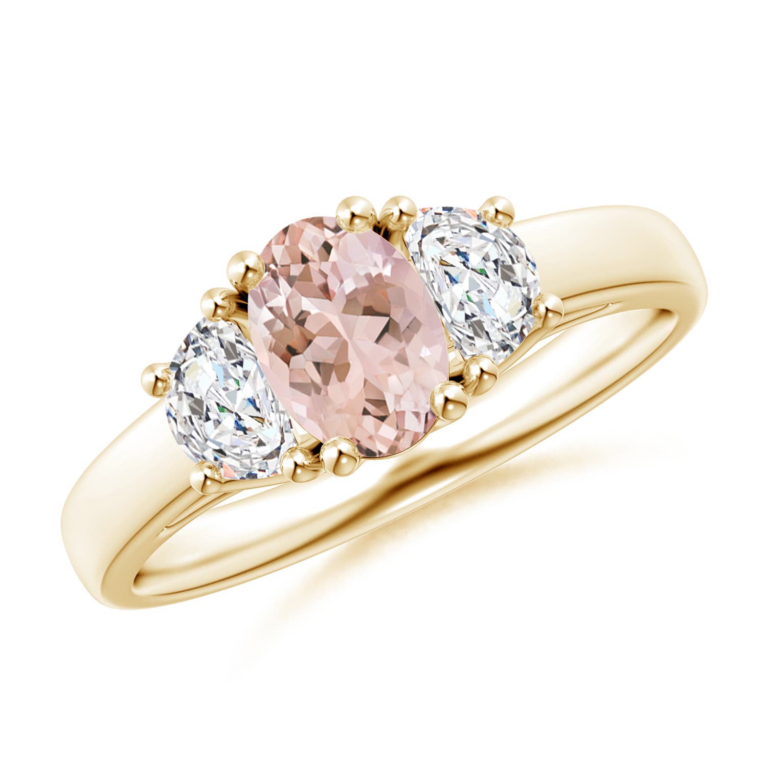 AAAA - Morganite / 1.02 CT / 14 KT Yellow Gold